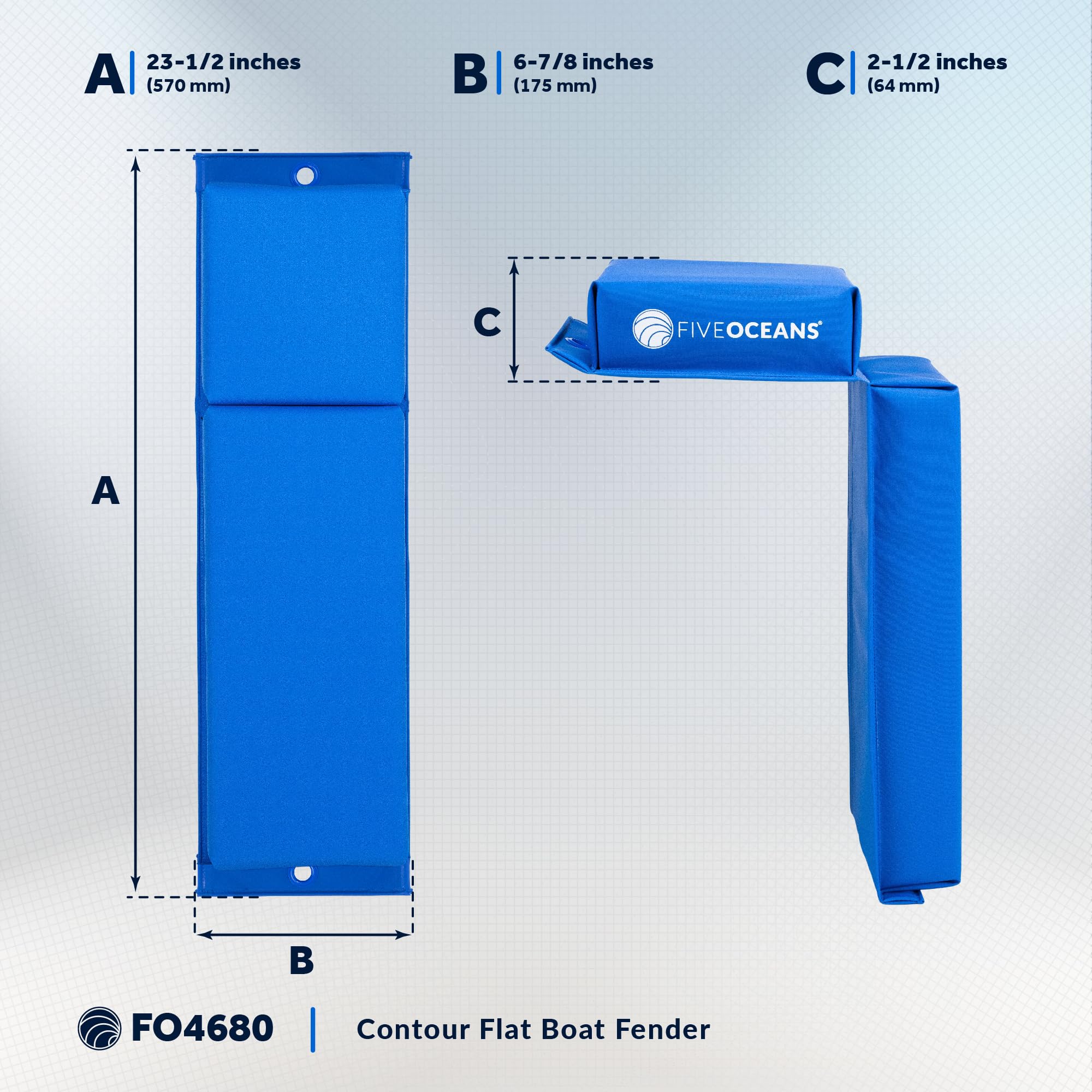 Five Oceans 24-Inch Boat Fenders with 3/8