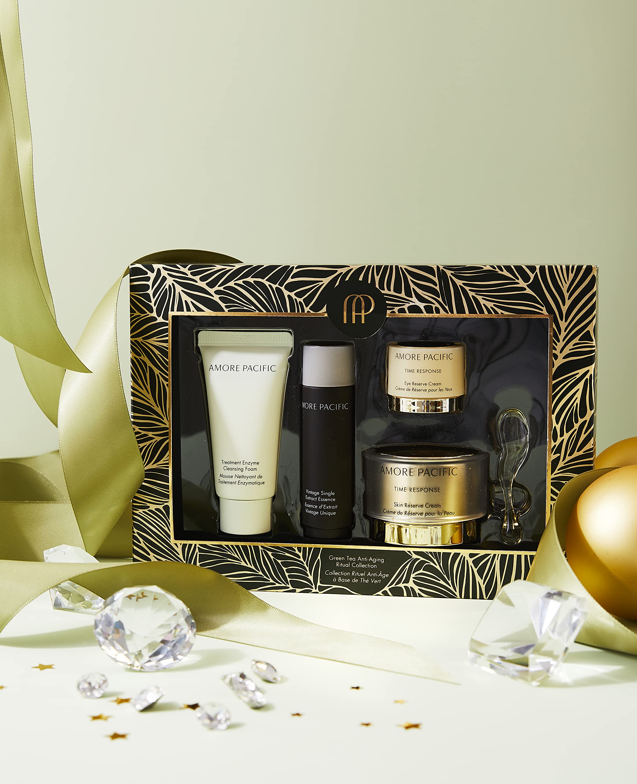 AMOREPACIFIC Green Tea Anti-Aging Ritual Set - Korean Skincare Gift Set for Wrinkles & Fine Lines, Hydrating Face Cream & Serum Duo (Perfect for Daily Skincare Routine & Spa Night)