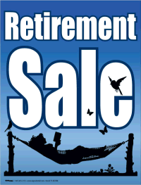 Retirement Sale Plastic Window Sign - Customizable Business Storefront Decoration for Closing Down & Clearance Events