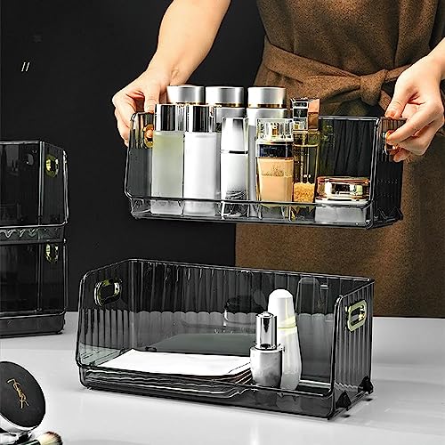 Luxury Lightweight Cosmetic Jewelry Storage Box - Black (2 Pack) for Desktop & Makeup Organizer