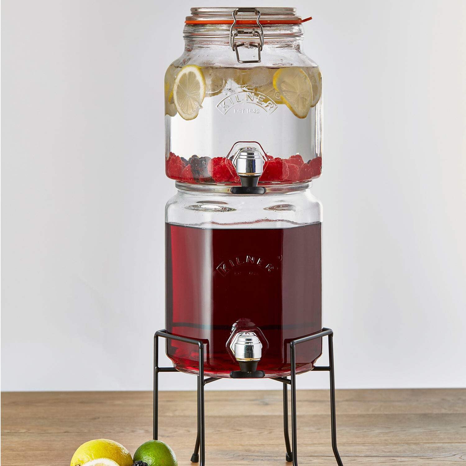 Kilner 25.004 5.2L Clear Stackable Jar Set with Taps & Stand - Perfect for Home Brewing, Kombucha Making, and Fermented Food Storage