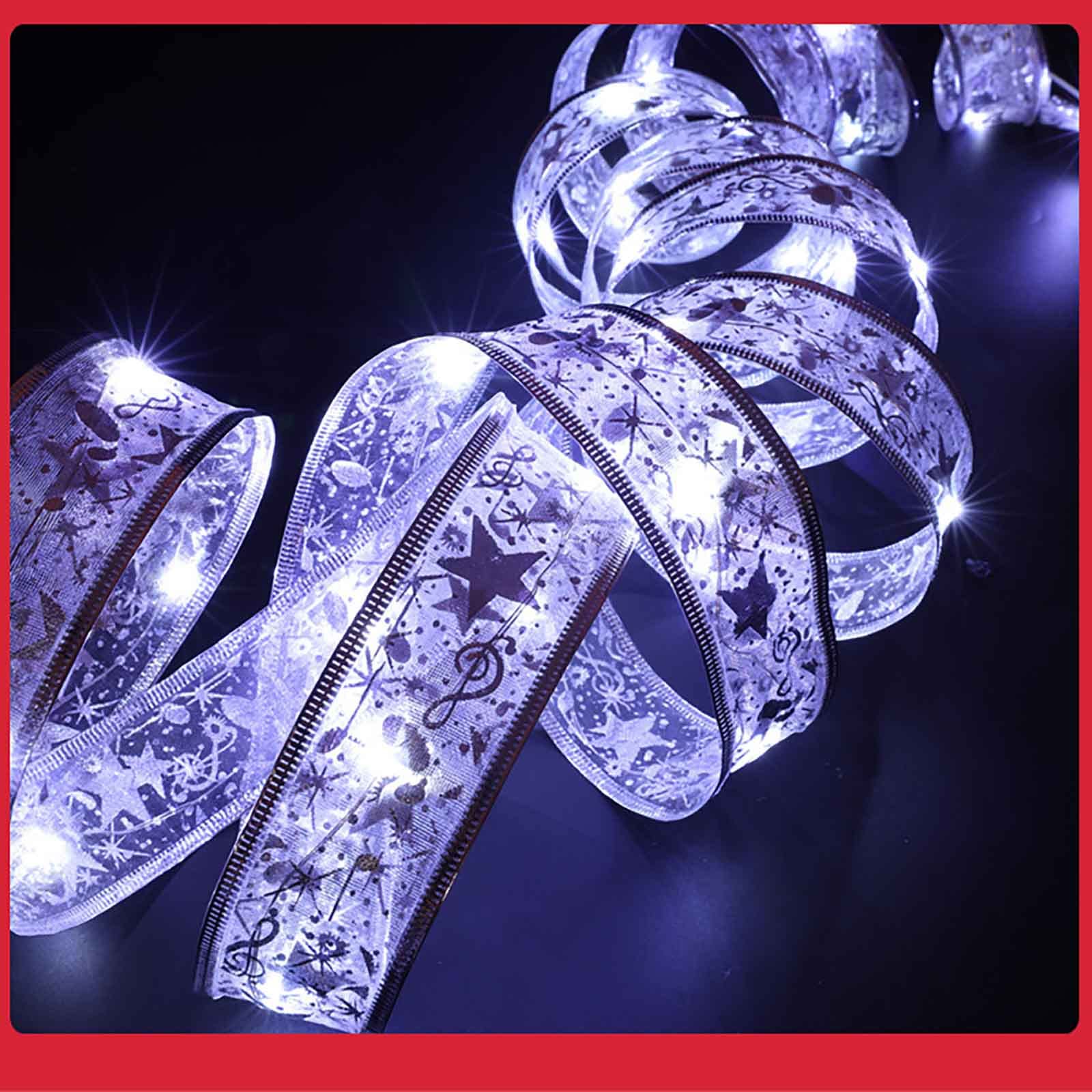 Fairy String Lights for Christmas Tree - 6.5ft Waterproof LED Copper Wire Lights with Bow Ribbon for Holiday Decor, Party, Wedding & Home Decoration