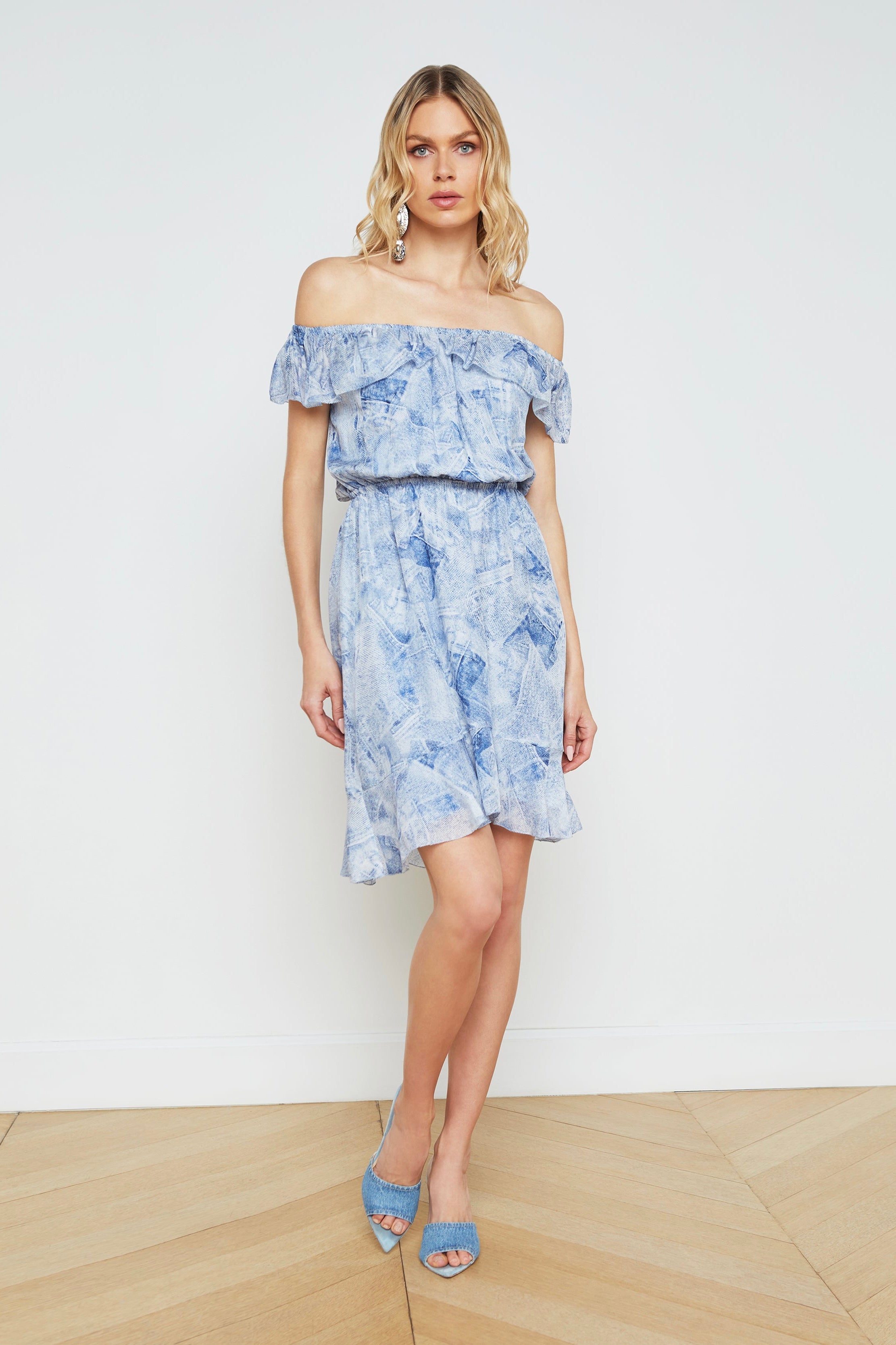 L'Agence Leonie Women's Silk Off The Shoulder Dress - Elegant Summer Party & Wedding Guest Outfit