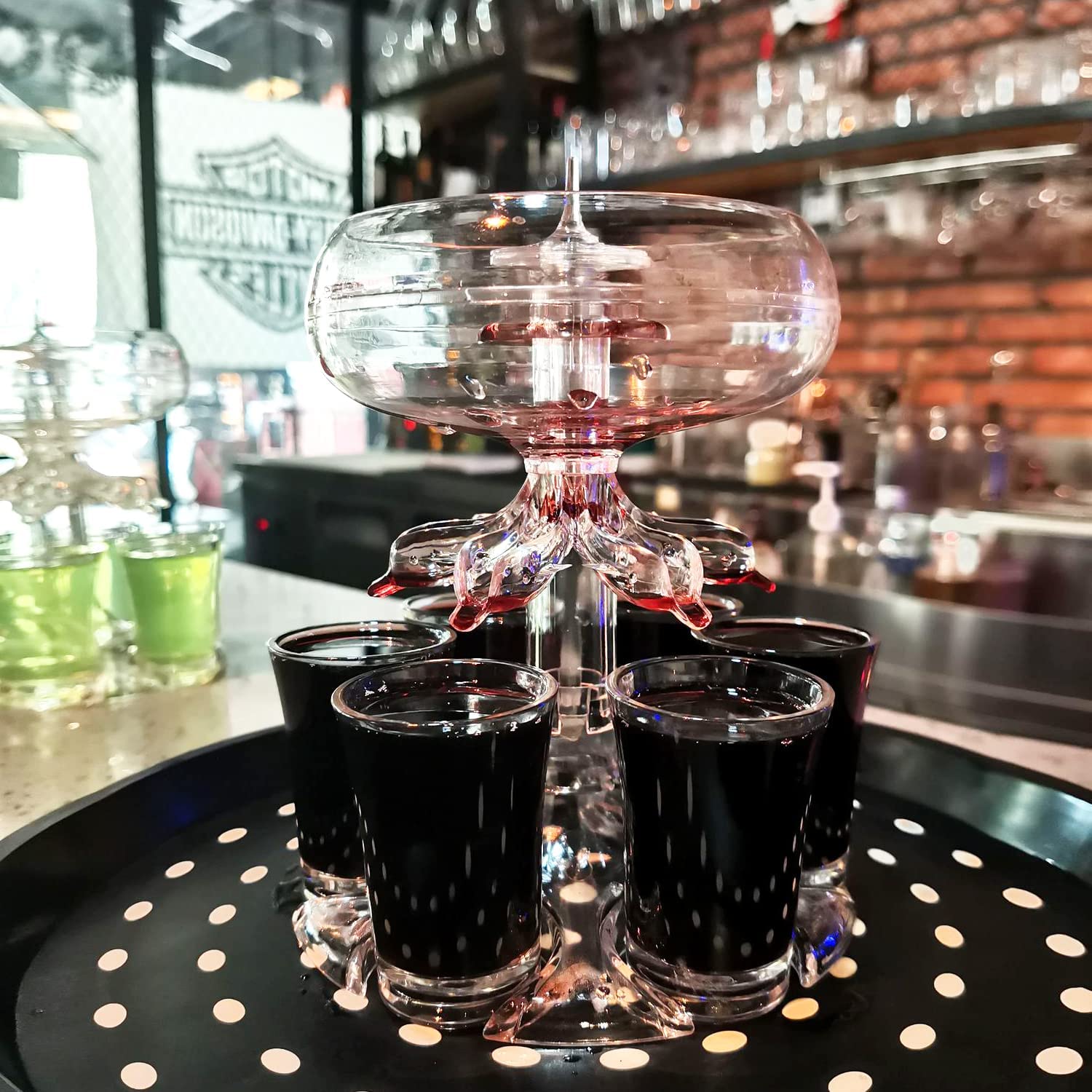 6-Piece Shot Dispenser Set with 18 LED Light Effects - Party Drink Dispenser for Cocktails, Cider & Beverages | Fun Bar Accessories & Home Gifts for Birthday Parties, Bachelor/Bachelorette Events & Game Nights