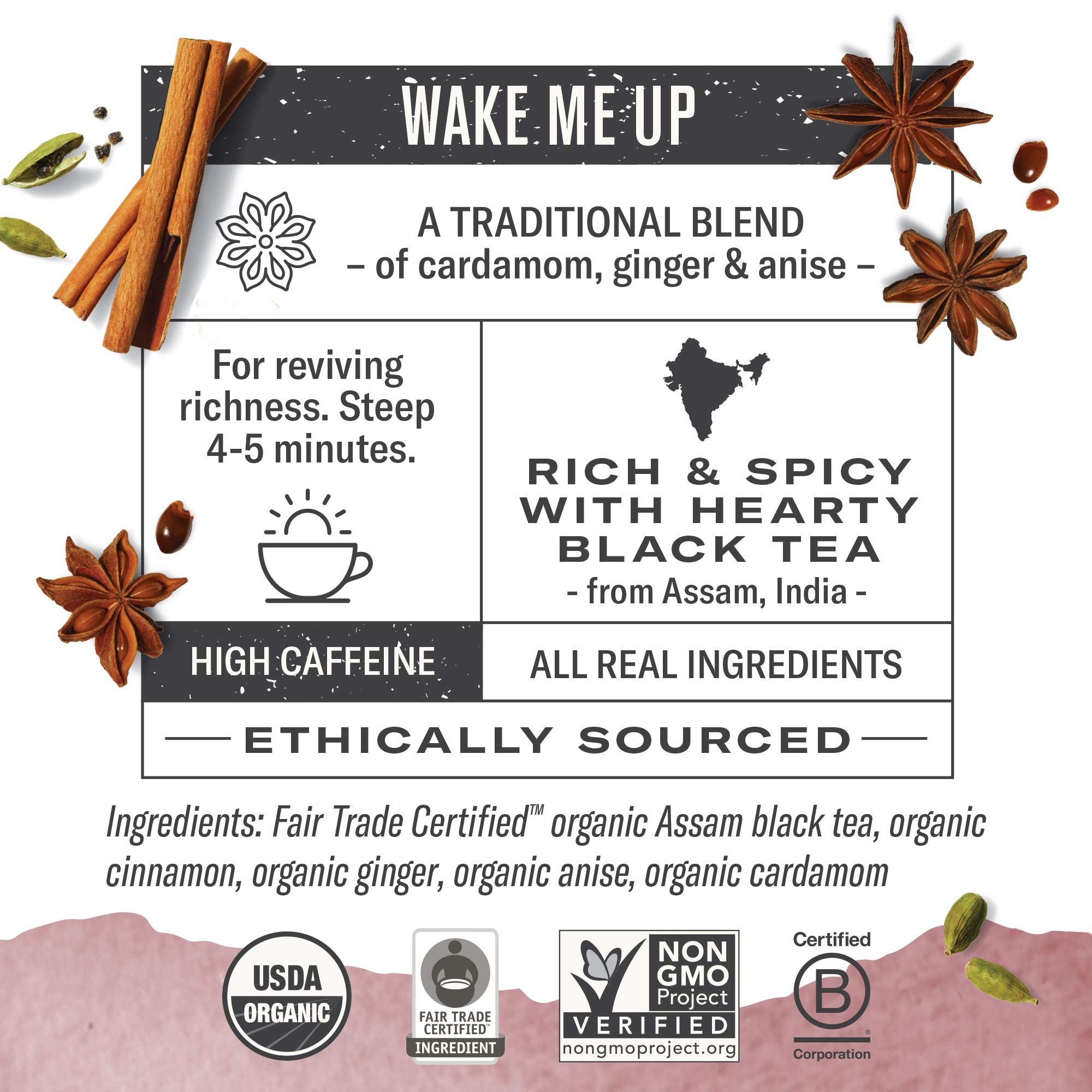 Numi Organic Golden Chai Tea & Rooibos Chai Tea - 18 Tea Bags Each | USDA Certified, Caffeine-Free Herbal Tea | Perfect for Relaxation, Afternoon Tea & Gifts