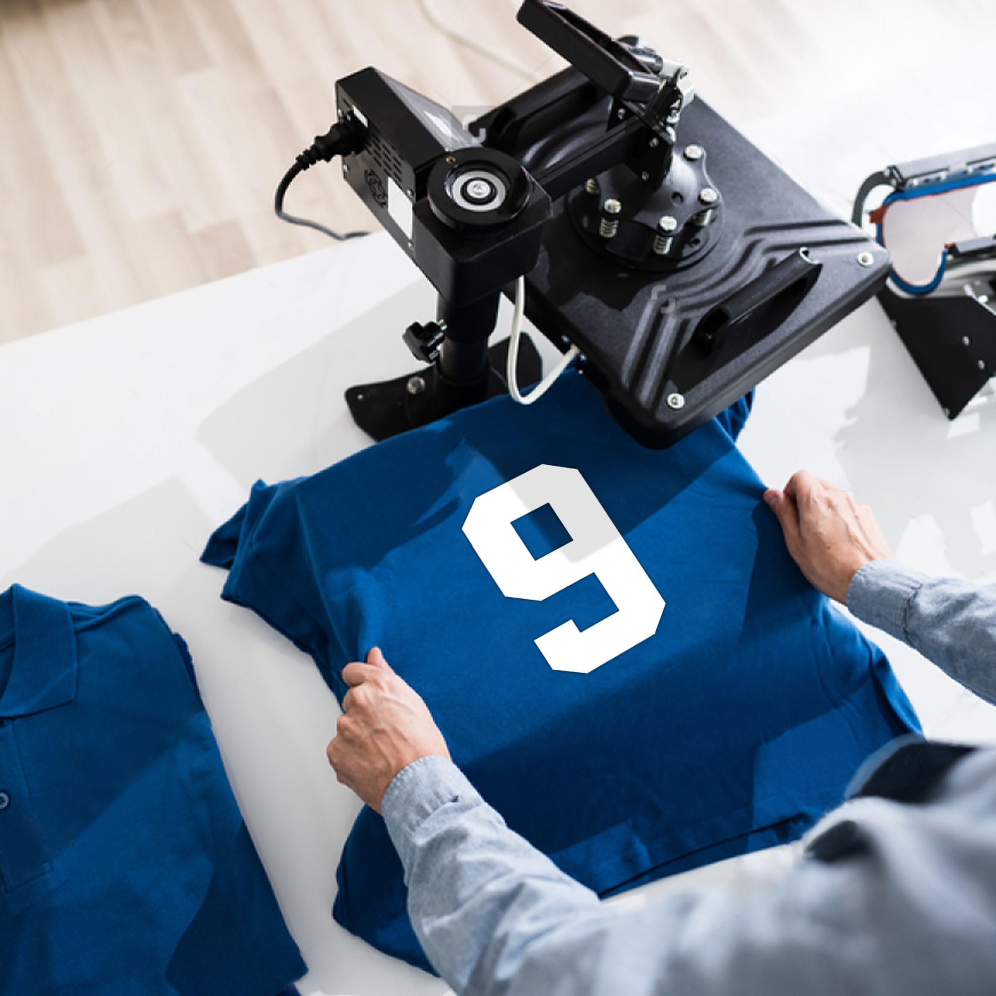 36 Pcs Iron On Numbers 8 Inch - Big 0-9 Heat Transfer Numbers for Jerseys - White Fabric Stickers for Sports T-Shirts, Football, Basketball & Baseball Uniforms - Perfect for DIY Team Apparel & Custom Clothing Projects