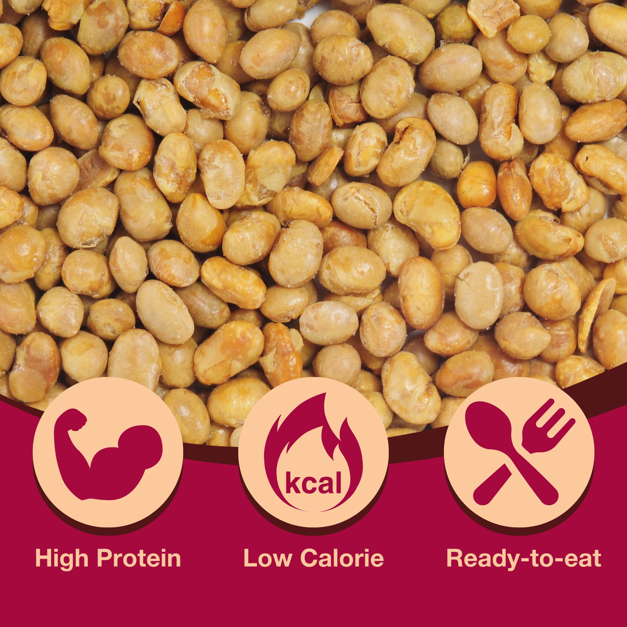 ProtiDIET Roasted & Salted Soy Nuts - High Protein, Fiber-Rich Snacks | Heart Healthy Soybean Snacks for Adults | Perfect for Work, Travel & On-the-Go | 7 Pouches per Box | Great for Office Snacking, Hiking & Road Trips