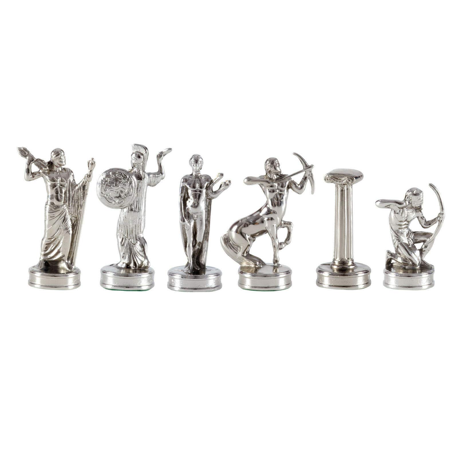 Premium Hercules Chess Set - Brass & Nickel Chess Pieces - Elegant Handcrafted Design - Perfect for Home, Office, or Gifts - No Chess Board Included
