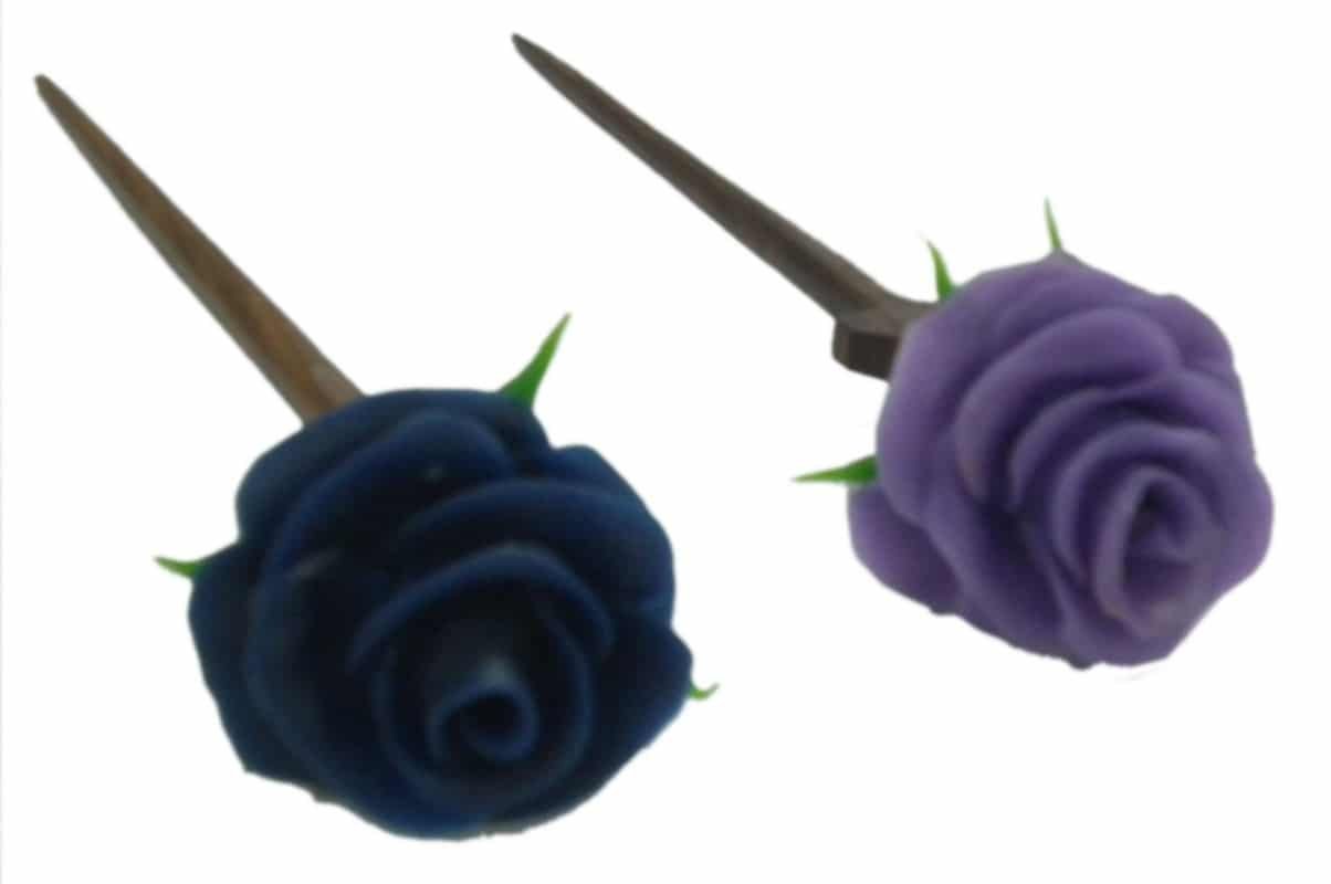 Handmade Wooden Juda Pin with Porcelain Clay Work - Elegant Pair for Jewish Holidays, Weddings, and Special Occasions