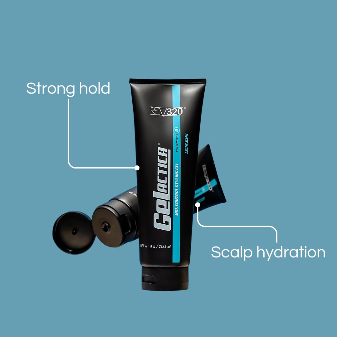 Gelactica Max Control Hair Gel for Men – Alcohol-Free Strong Hold Styling Gel with Natural Extracts | Long-Lasting Hold & Shine | Slick Back, Pompadour & Fade Hairstyles | Perfect for Daily Styling, Work & Special Occasions