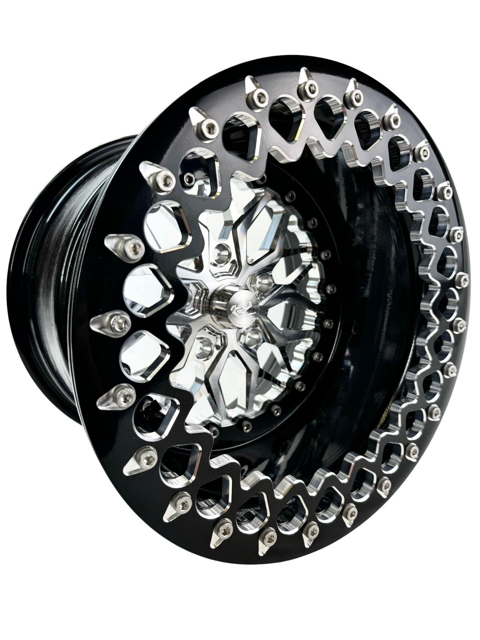 Ultra Light Impact Beadlock Silver RZR PRO R 5X4.5 Wheels - High-Performance Off-Road Wheels for UTVs & Side-by-Sides - Perfect for Trail Riding, Mudding & Rock Crawling