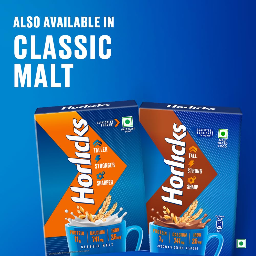 Horlicks Chocolate Nutrition Drink Powder - 500g Carton | Rich in Vitamins & Minerals for Kids & Adults | Perfect for Breakfast, Post-Workout & Healthy Snacking