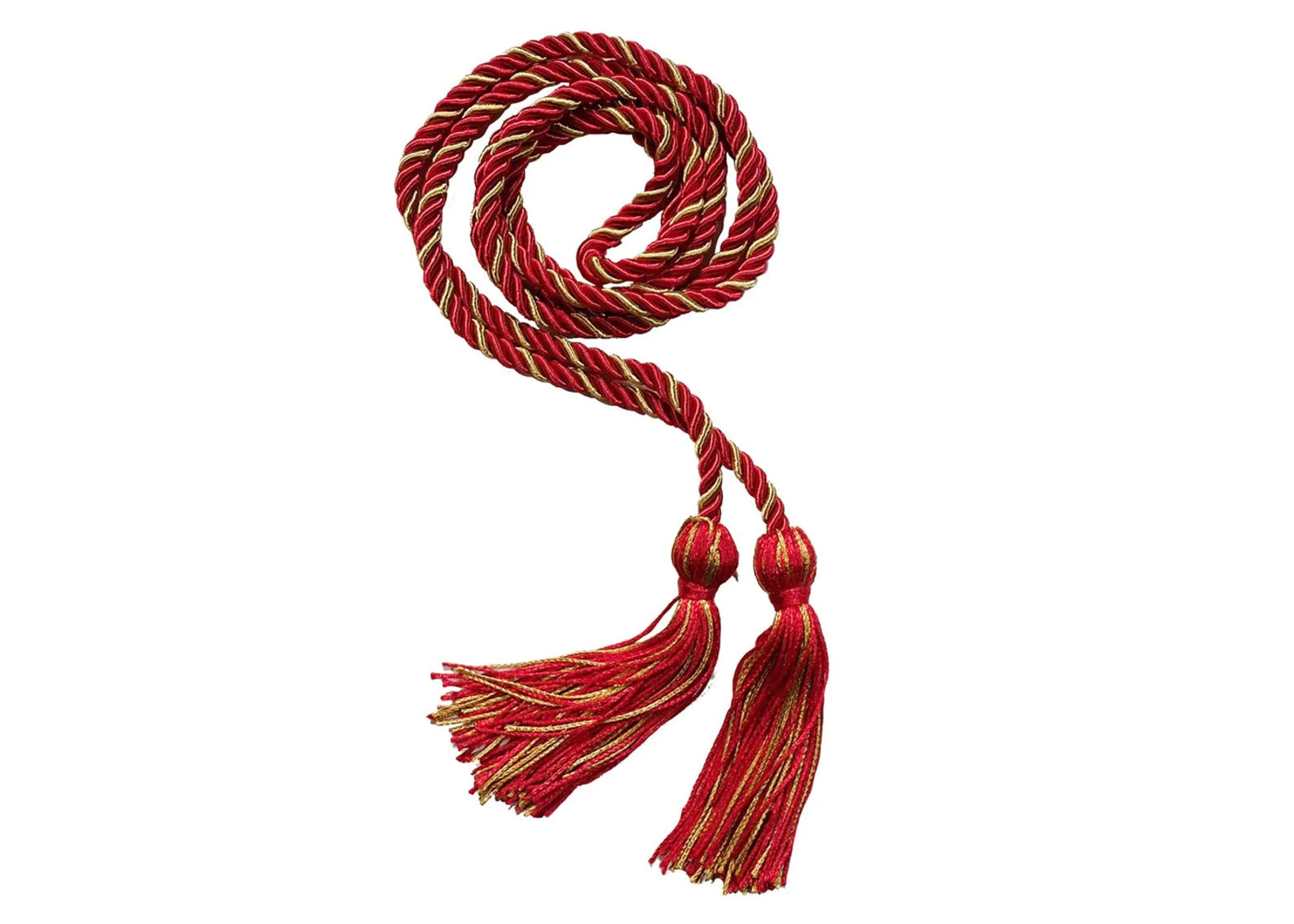Red and Antique Gold Graduation Honor Cord - Double Color Academic Achievement Award for High School & College Graduation Ceremonies