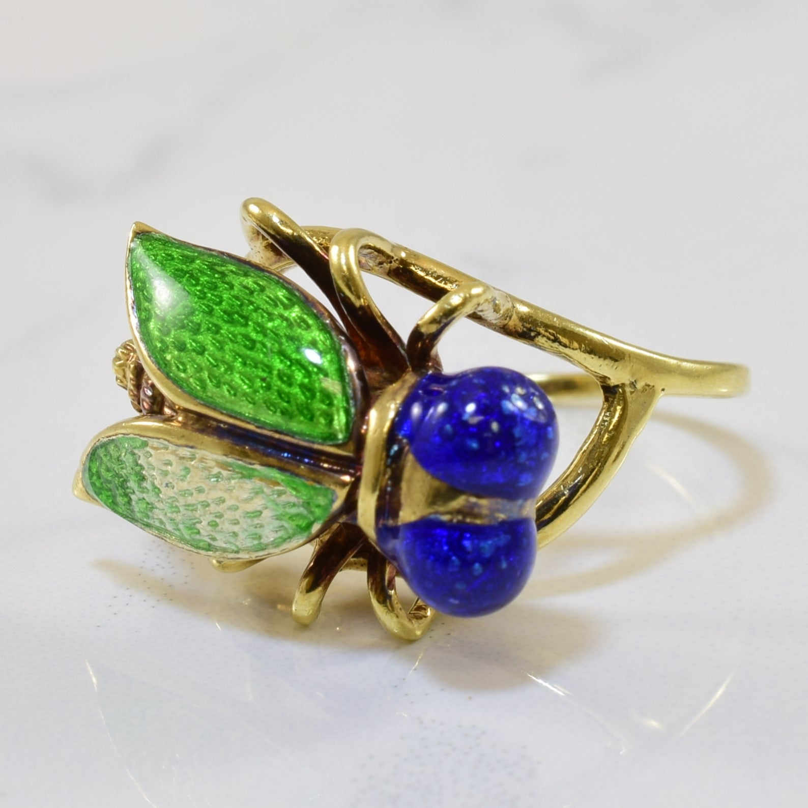 Enamel Fly Ring - Size 4.5 - Elegant Insect Jewelry for Women - Perfect for Parties, Weddings & Everyday Fashion Accessories