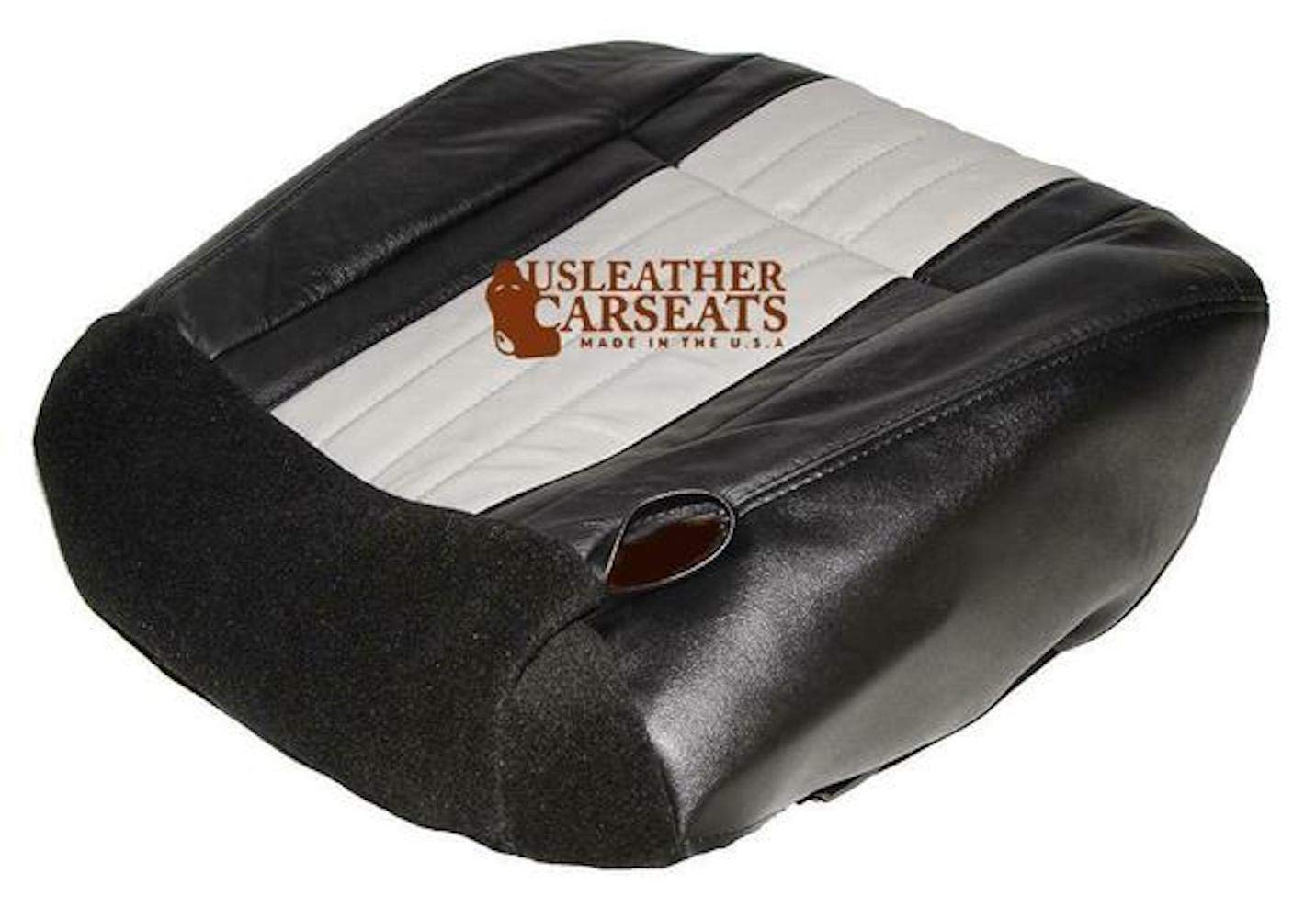 Premium Genuine Leather Car Seat Cover for 2003 Ford F-150 Harley-Davidson Edition - Driver Side Bottom Replacement - Black & Gray Color - Perfect for Road Trips & Daily Commutes