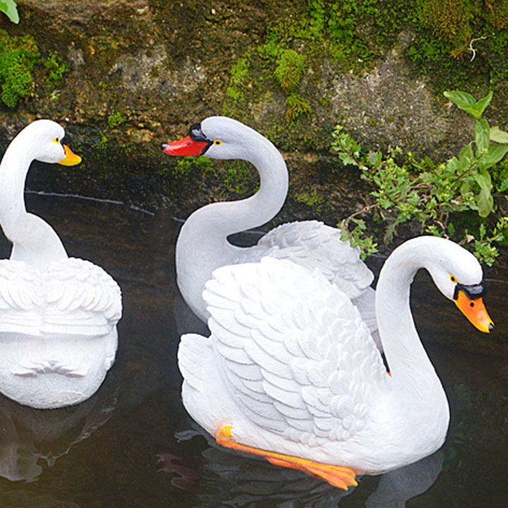 Floating Resin Swan Figurine - Elegant White Garden Ornament for Landscape, Yard, and Pond Decoration | Perfect for Outdoor Patio, Wedding Centerpieces, and Home Décor