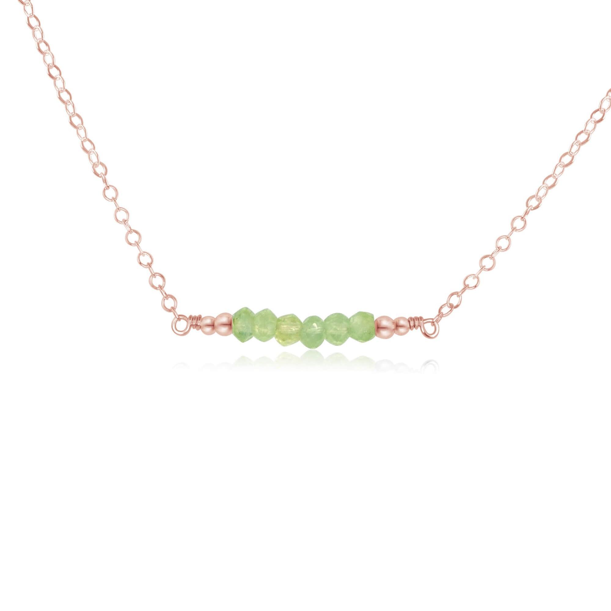 Sparkling Green Prehnite Faceted Bead Bar Necklace for Women - Elegant Crystal Jewelry for Party, Wedding & Special Occasions