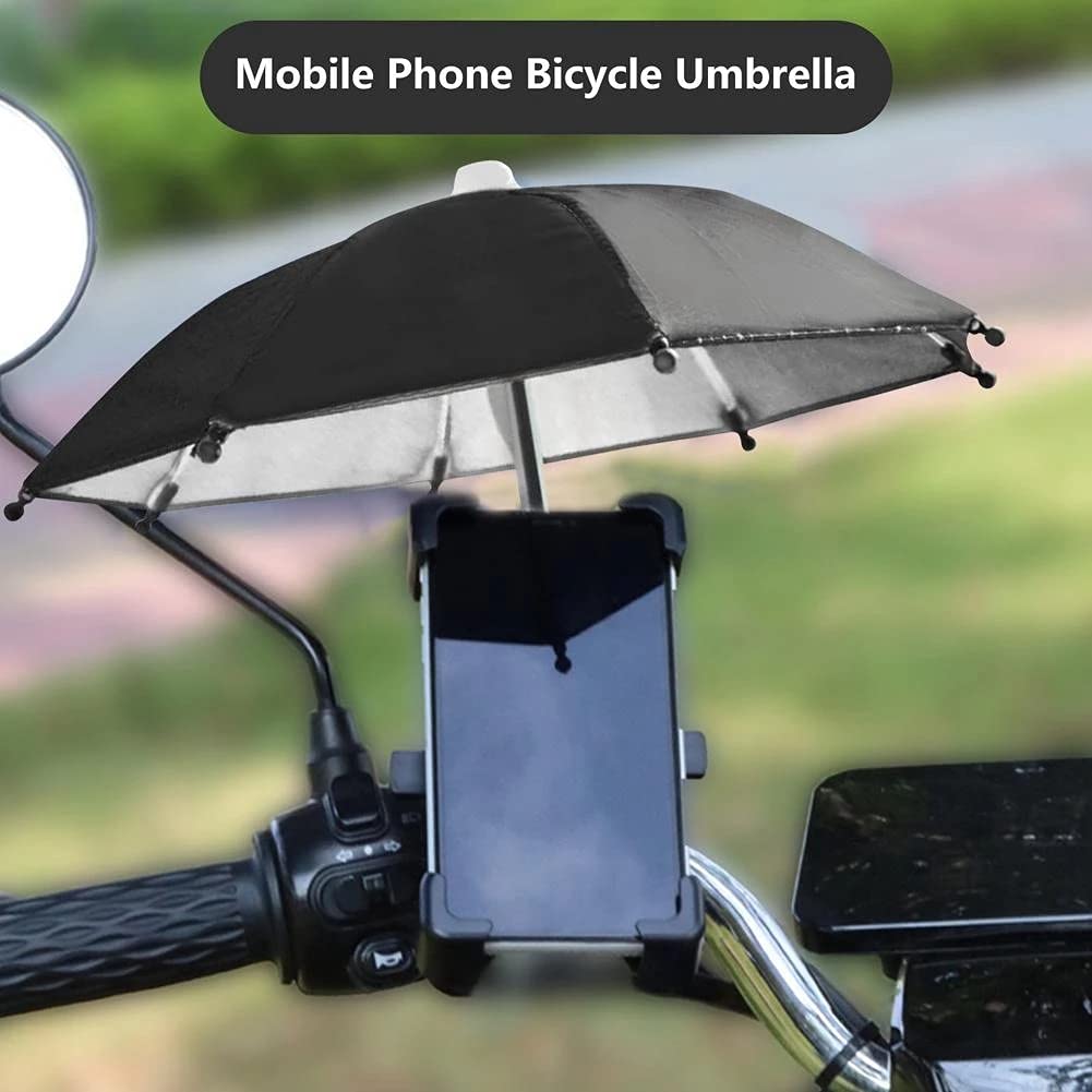 Waterproof Motorcycle Handlebar Phone Holder with Sun Shade Umbrella - Portable Cell Phone Mount for Outdoor Riding (Purple/Red) - Perfect for Motorcycle Tours, Commuting & Adventure Sports