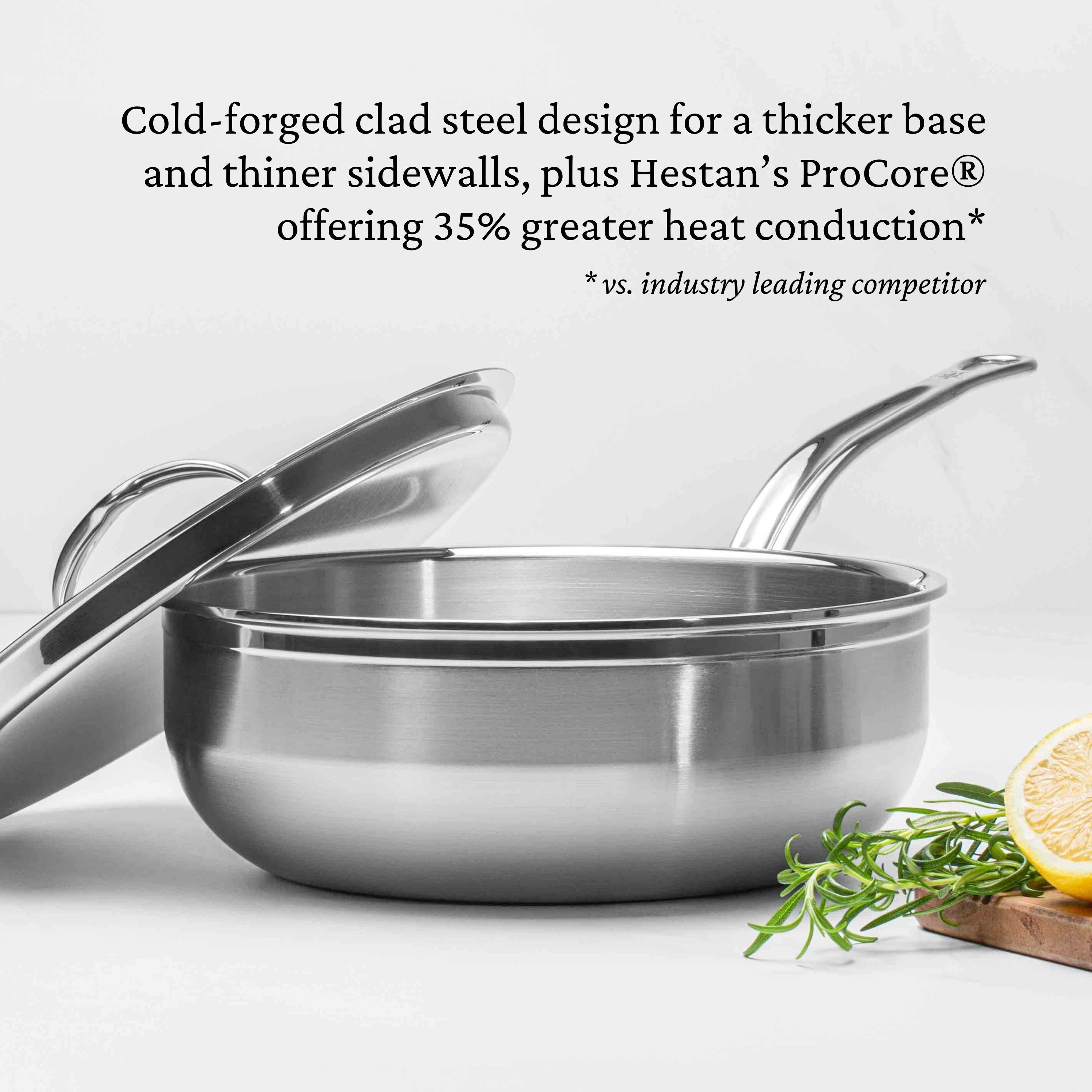 Hestan Probond Nonstick Covered Essential Pan 3.5 Quart (24cm) - Premium Cookware for Sauteing, Frying & Simmering - Perfect for Home Chefs & Professional Kitchens