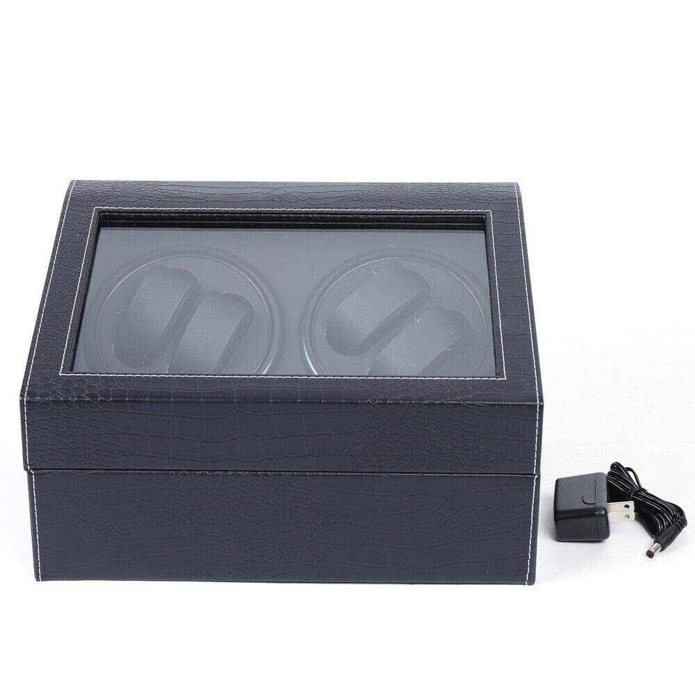 Premium Automatic Watch Winder with Silent Motor - 10 Watch Capacity (4+6 PU Leather Storage) - Perfect for Luxury Watch Collection, Display & Maintenance - Ideal for Home, Office & Travel Use