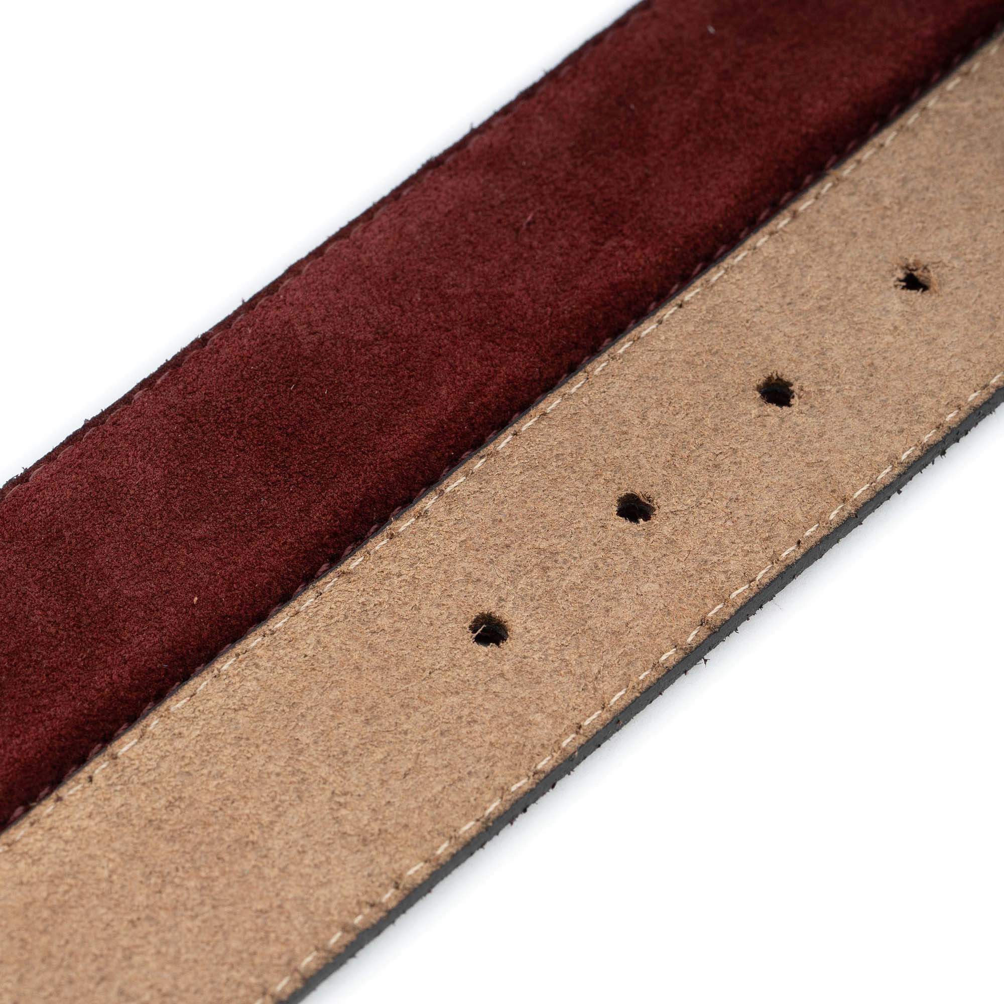 Premium Burgundy Suede Leather Belt Strap for Cartier Buckles - 3.8cm Width - Classic Dress Belt for Men & Women - Perfect for Formal Wear, Office & Special Occasions