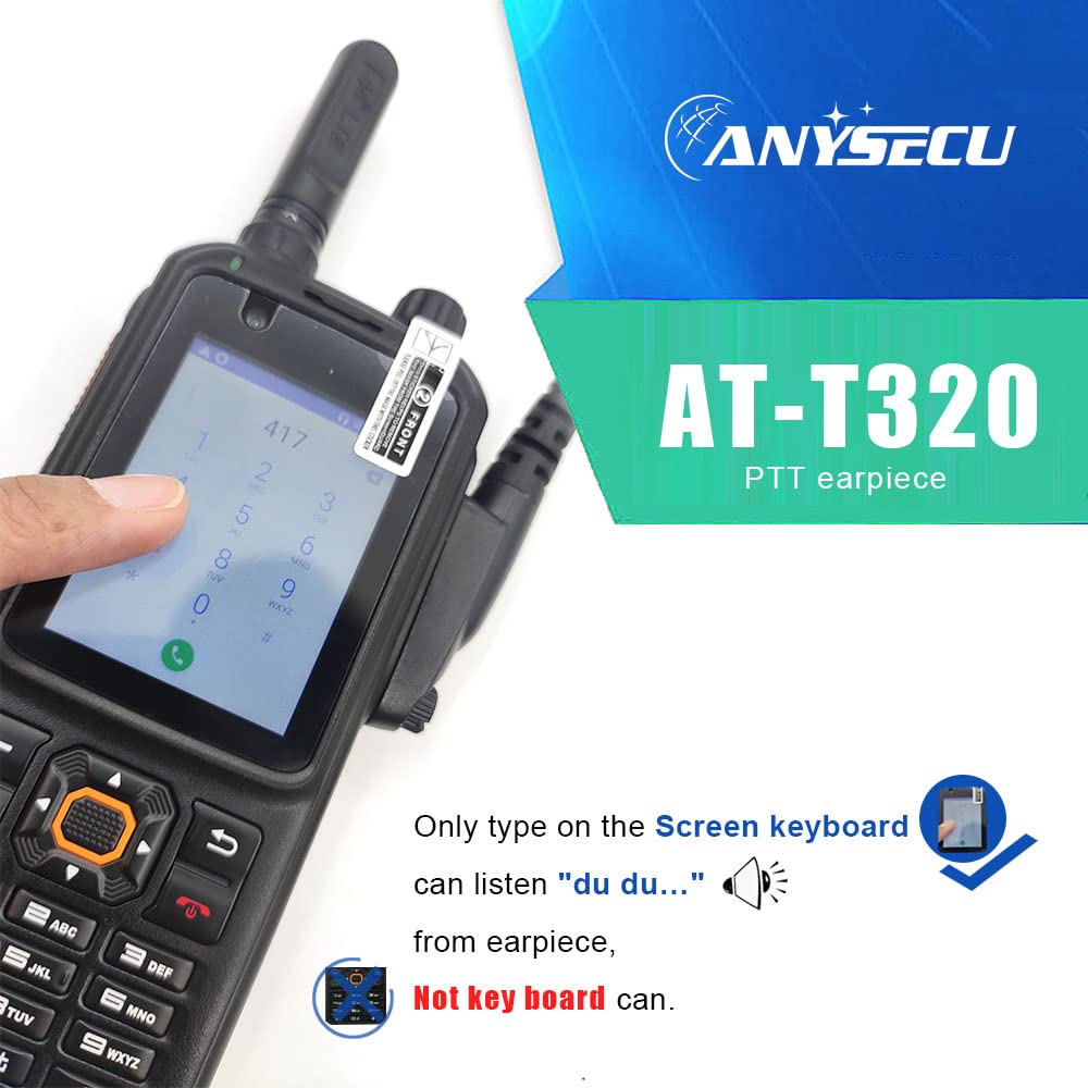 Original YZTERA Inrico Airtube AT-320 Earphone for POC Radio - Compatible with Inrico PTT T320 & T400 Network Radios - Hands-Free Communication for Security, Construction & Outdoor Activities