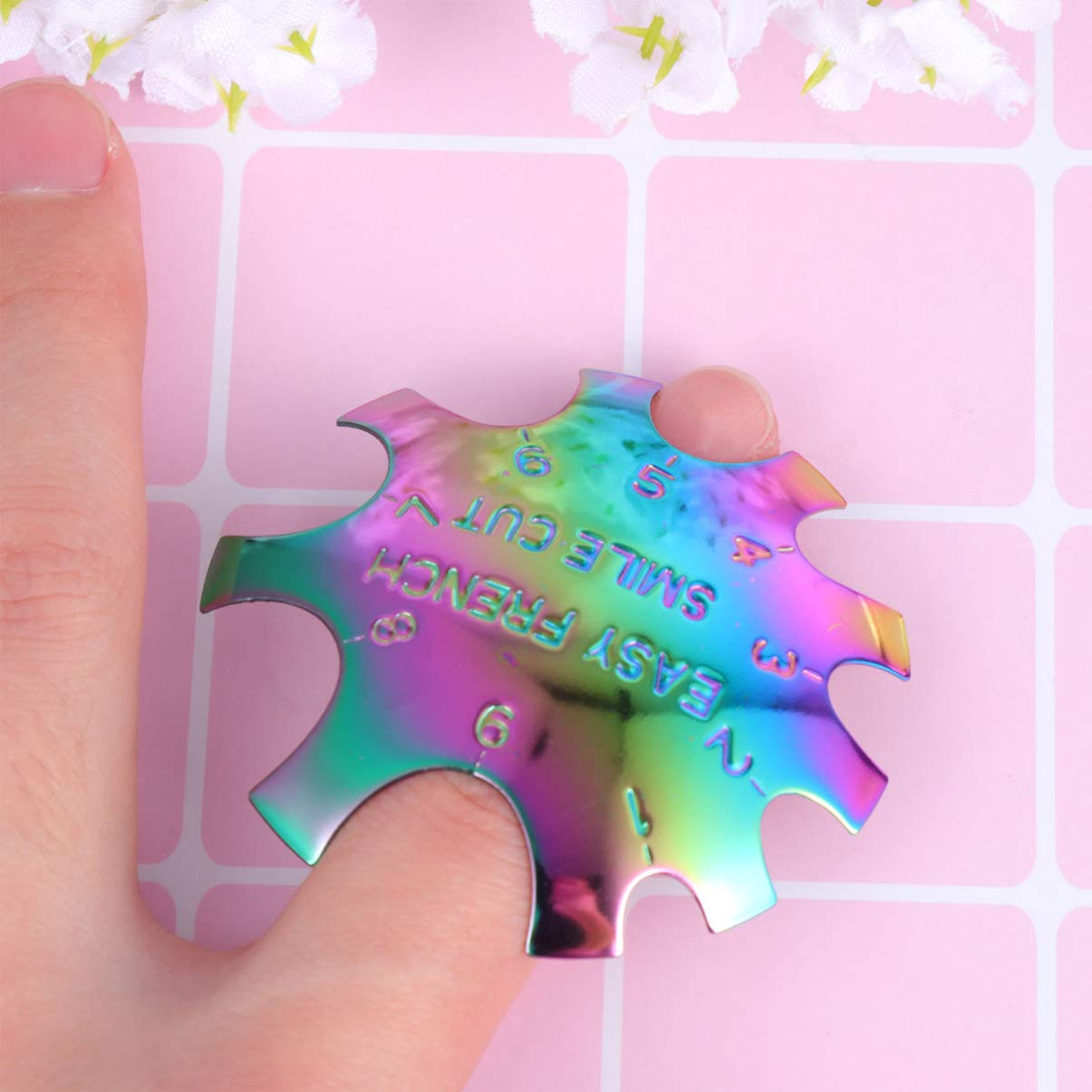 French Tip Nails Smile Line Tool - Rainbow Stainless Steel Nail Magnet for DIY Manicure | Easy French Smile Line Design for Professional & Home Nail Art | Perfect for Salons, Bridal Nails & Special Occasions