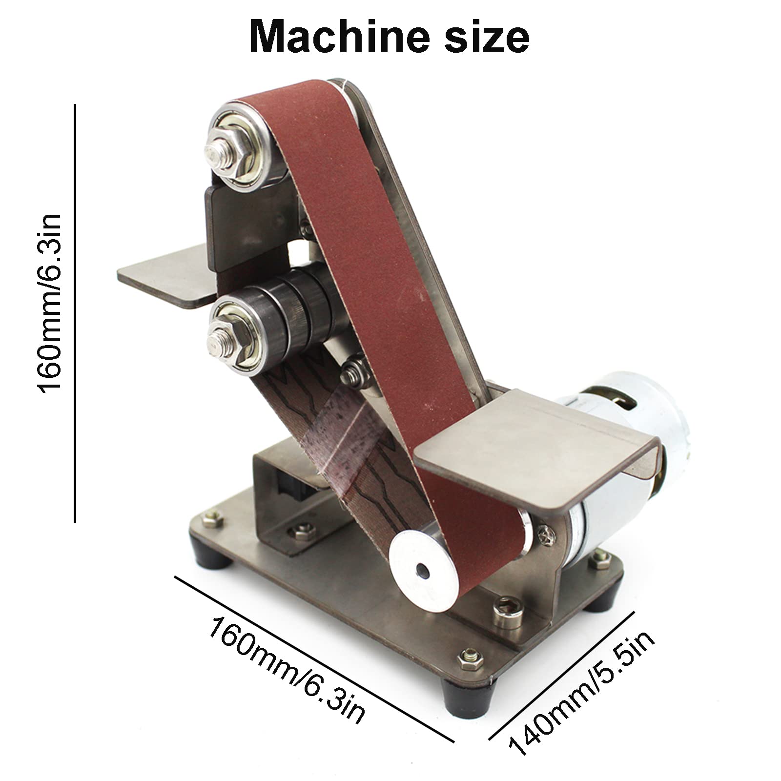 DIY Mini Belt Sander - Electric Knife Sharpener & Polishing Grinding Machine with 7 Adjustable Speeds - Includes 10PCS Abrasive Belts & 795 Motor - Perfect for Woodworking, Metalworking & DIY Crafts