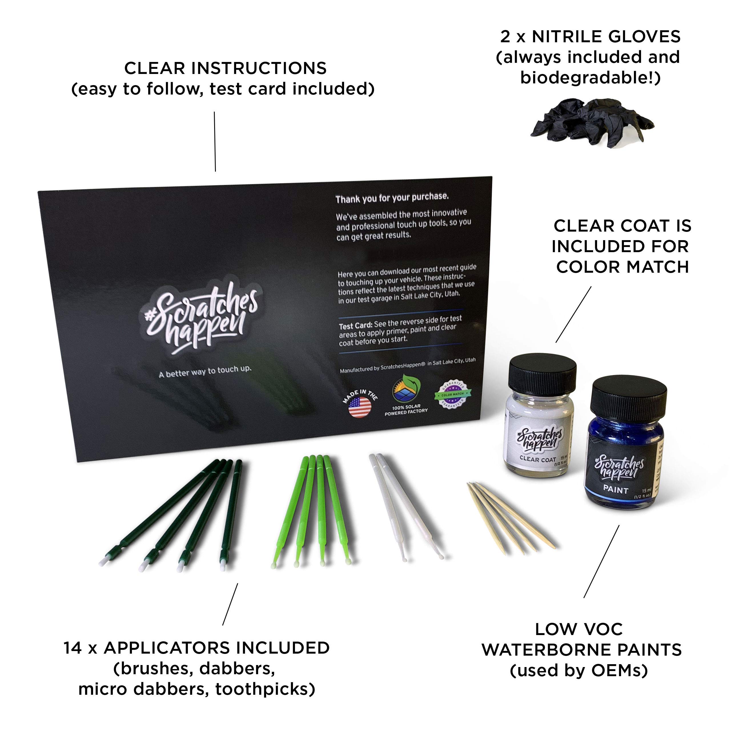 ScratchesHappen Exact-Match Touch Up Paint Kit - Pearl White (U3) for Kia - Essential (Paint + Clear Coat) | Car Scratch Repair for Kia Vehicles | Perfect for Minor Scratches & Chips