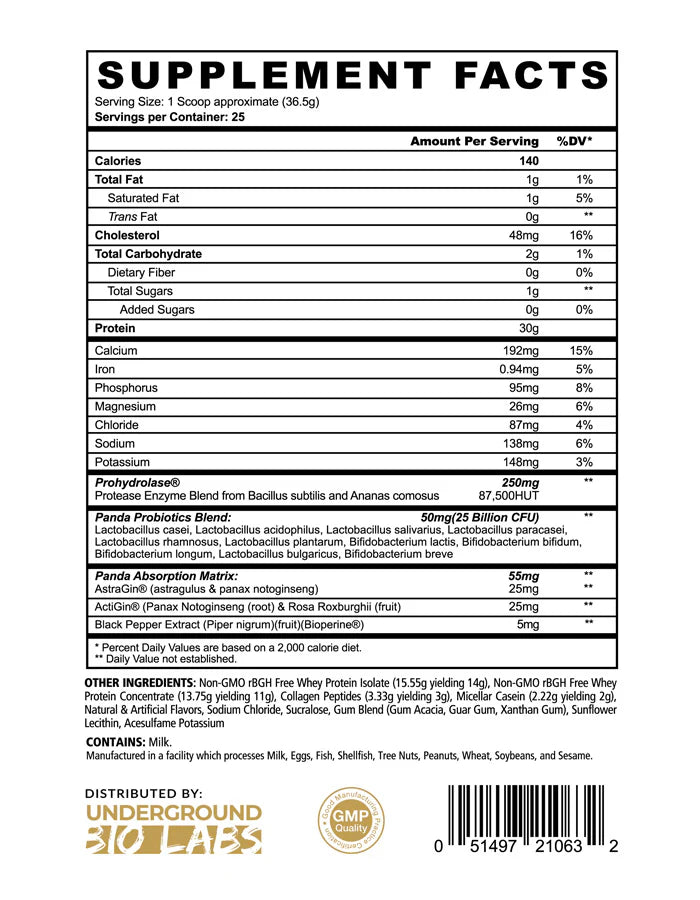 Panda Supplements FUEL Premium Whey Protein Powder for Muscle Growth & Recovery - Ideal for Post-Workout, Weight Loss & Fitness Enthusiasts