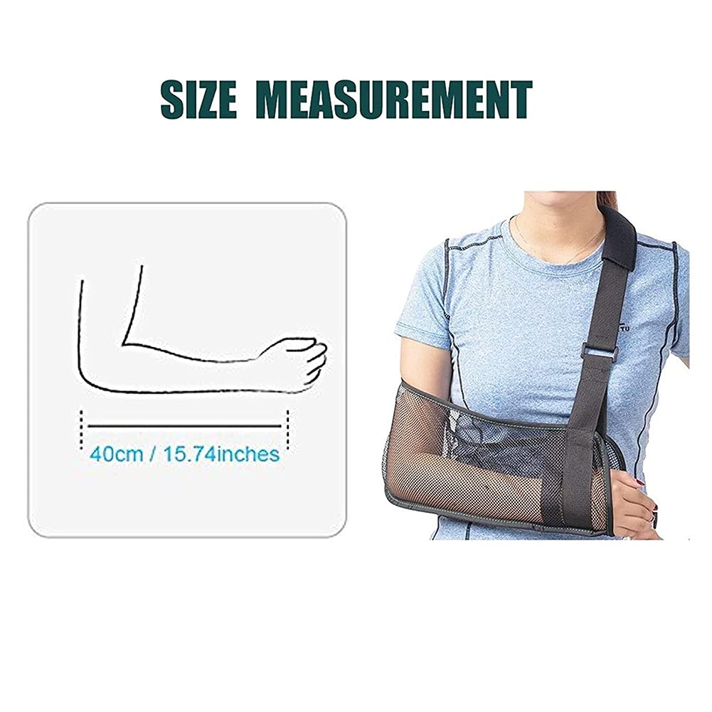 Mesh Arm Sling - Medical Shoulder Immobilizer & Rotator Cuff Support Brace for Wrist & Elbow - Lightweight Breathable Arm Support Strap (Black) - Ideal for Post-Surgery Recovery & Sports Injury Relief