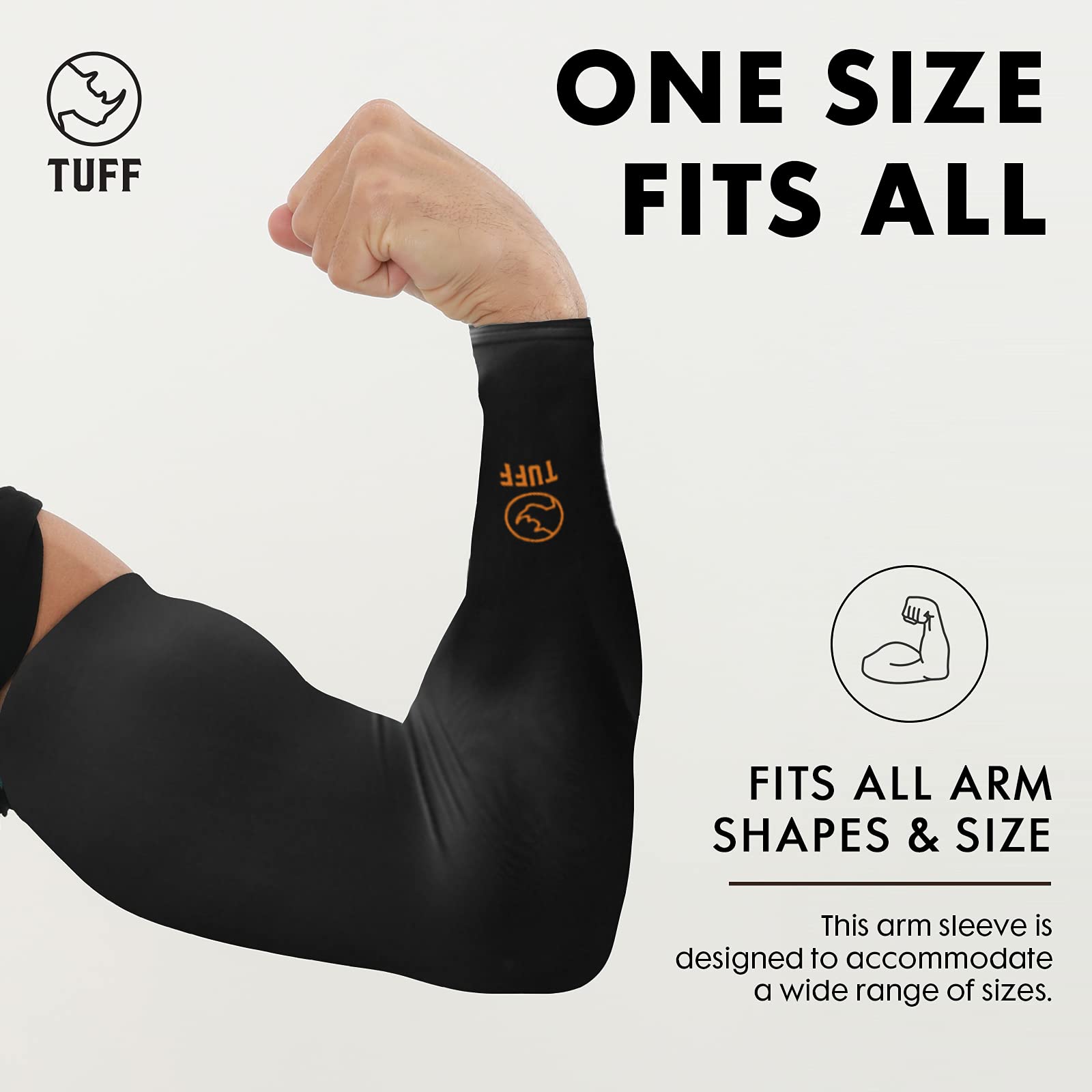 TUFF Compression Cooling Arm Sleeves - UPF 50+ Sun Protection for Men & Women | Athletic Performance & Outdoor Activities | Running, Cycling, Hiking, Golf