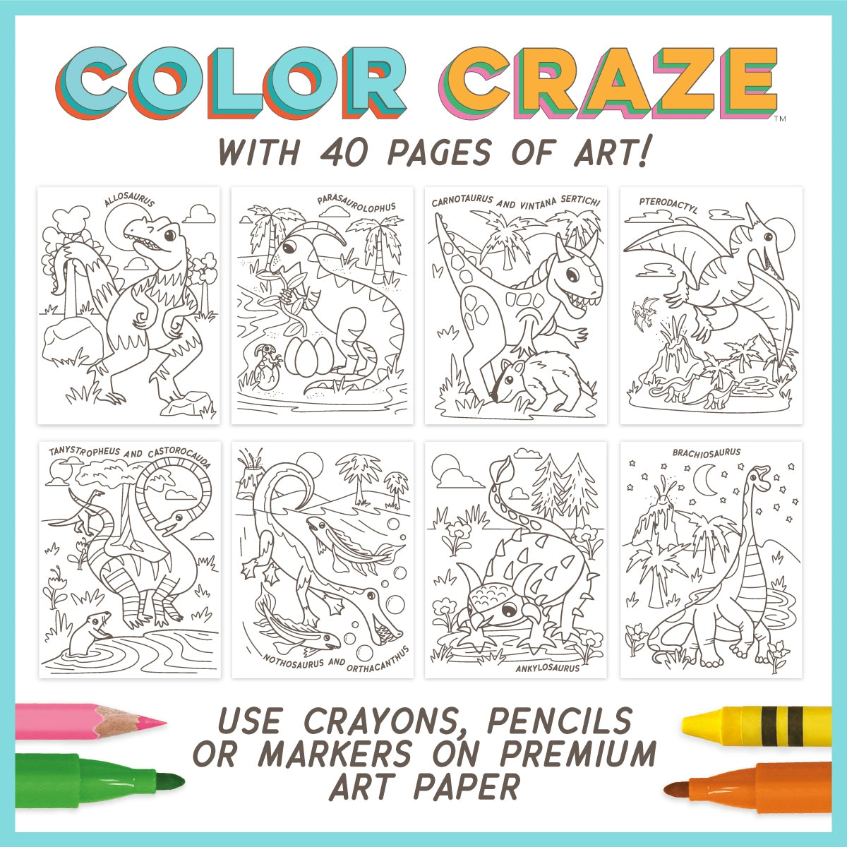 Dino Coloring Book for Kids - 50+ Fun Dinosaur Designs | Creative Activity for Boys & Girls | Perfect for Travel, Birthday Gifts & Classroom Activities