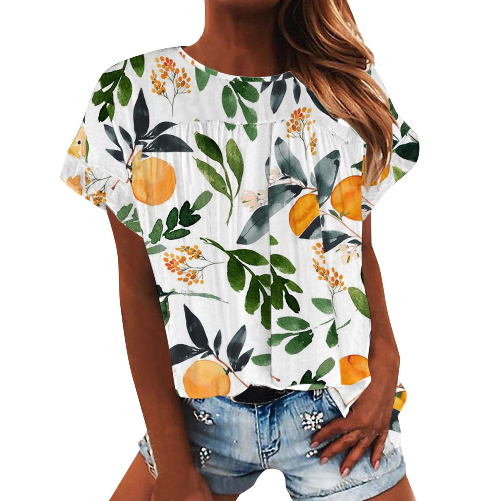 Women's Casual T-Shirts & Blouses - V Neck, Crew Neck Short Sleeve Tops, Loose Fit Basic Tees for Everyday Wear | Perfect for Work, Outings & Relaxing