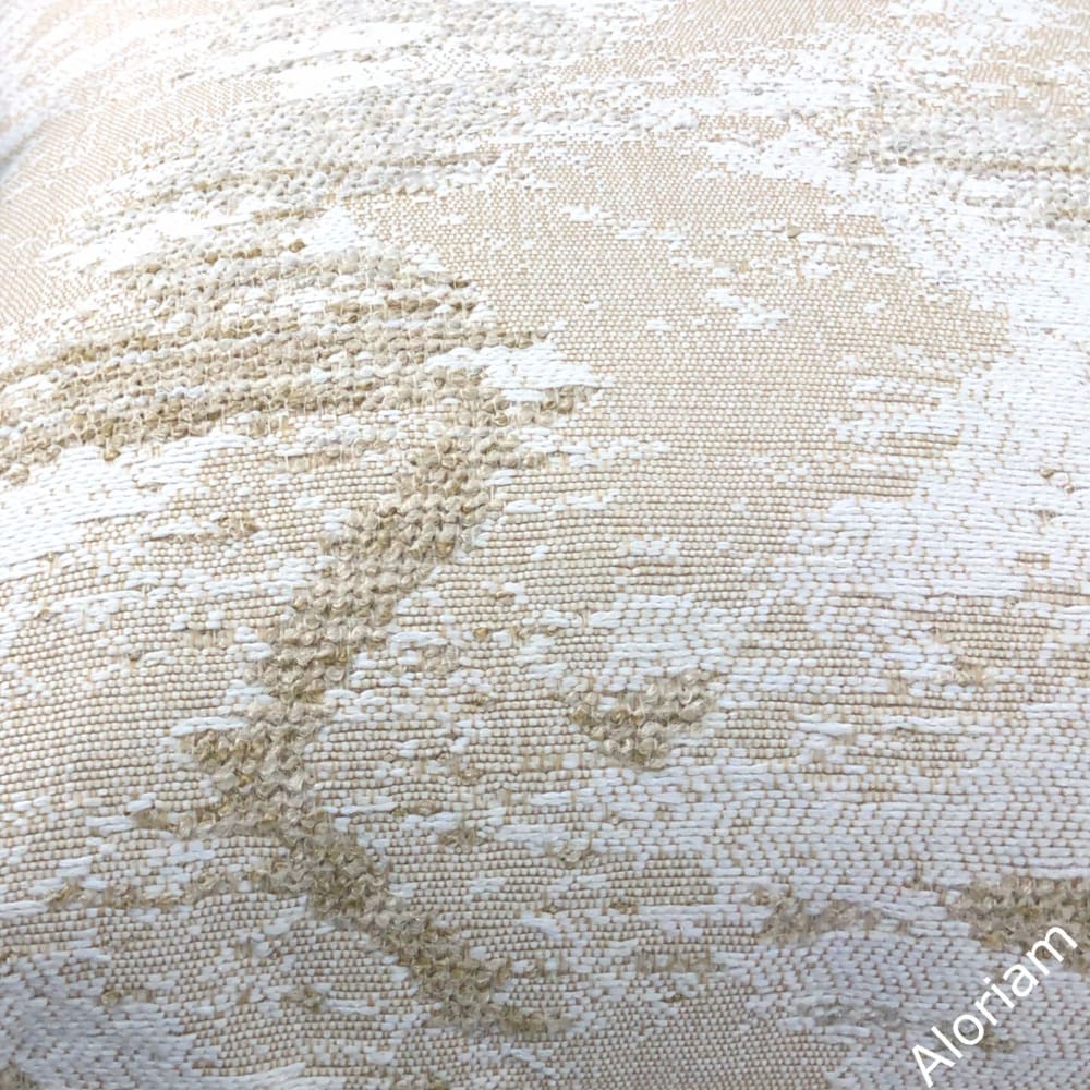 Devi Cream Beige Abstract Texture Chenille Pillow Cover - Soft Decorative Throw Pillow Case for Sofa, Bed & Home Decor