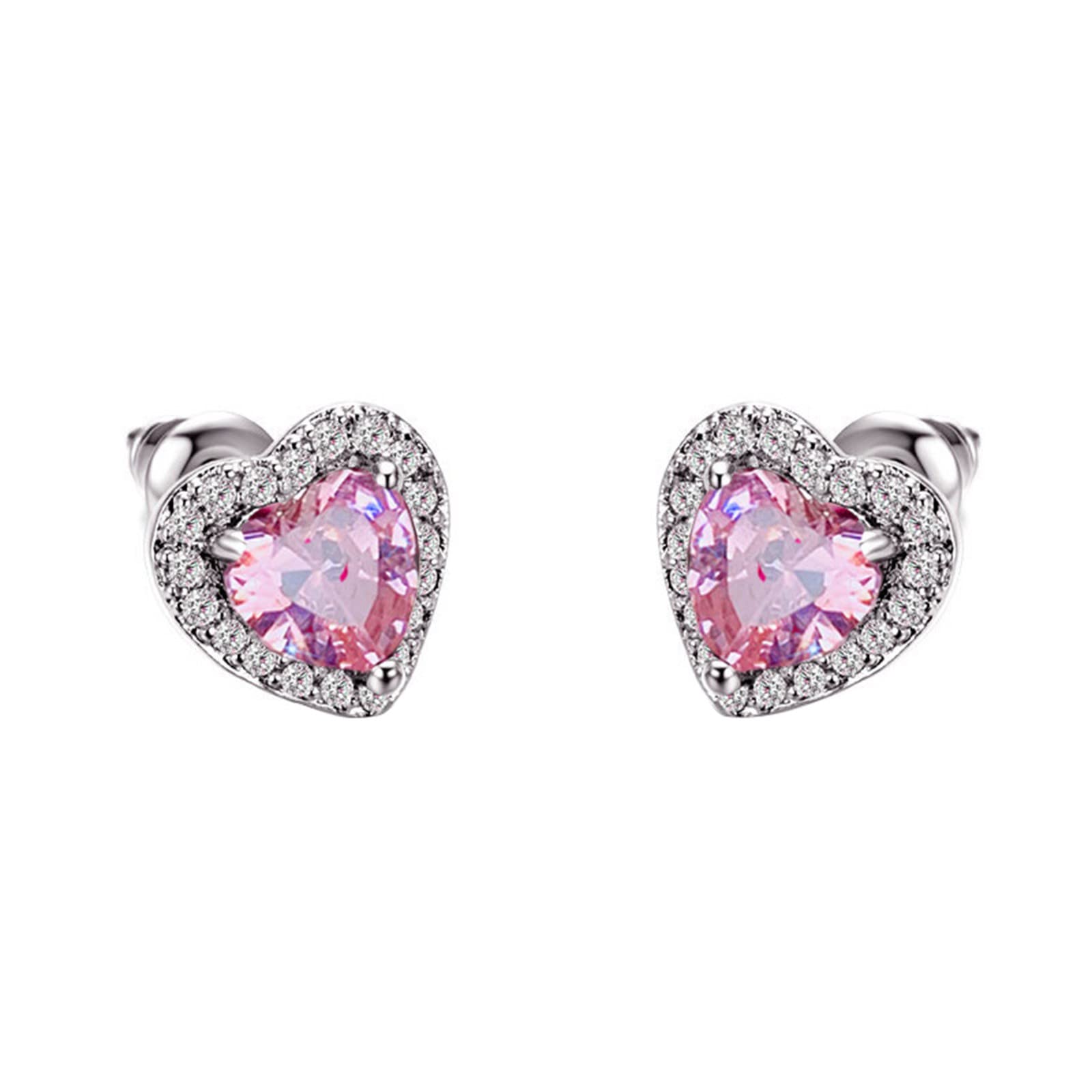 Diamond Love Earrings for Women - Elegant Crystal Hoop Earrings in Sterling Silver - Perfect for Weddings, Date Nights & Special Occasions