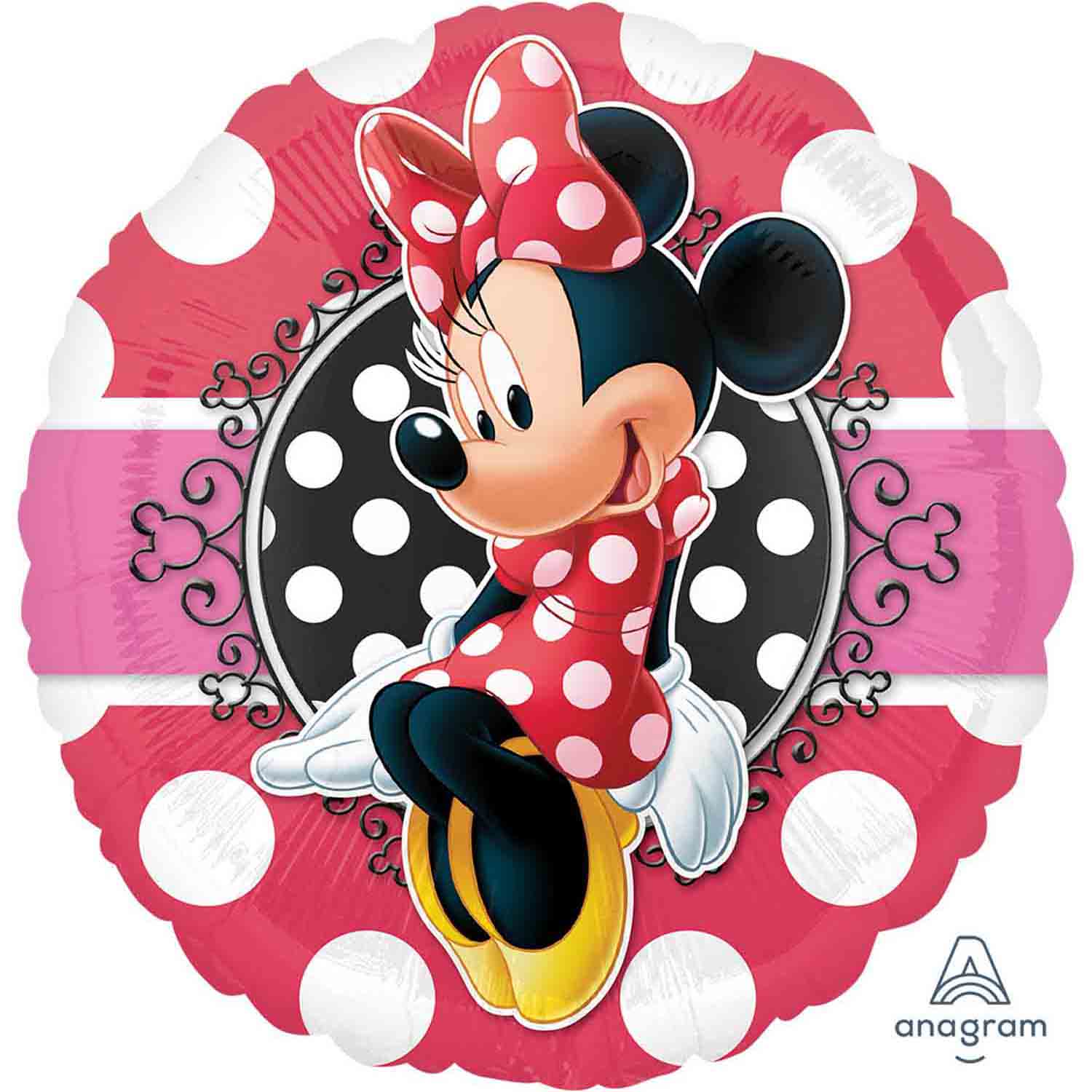 45cm Standard HX Minnie Mouse Portrait Balloon for Birthday Parties, Baby Showers & Disney Themed Decorations