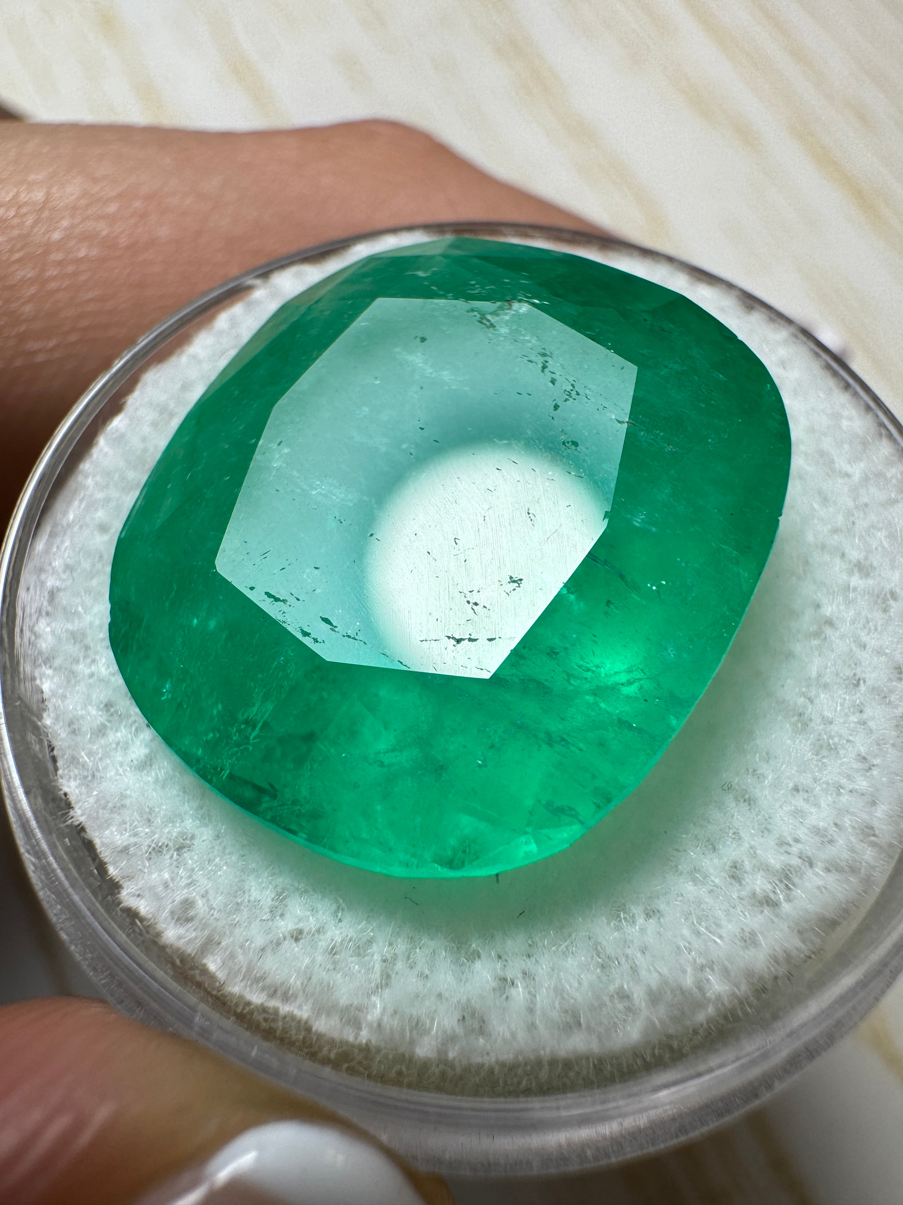 19.63 Carat Natural Colombian Emerald - Chunky Green Loose Gemstone for Jewelry Making, Cushion Cut 18.6x17mm (Perfect for Rings, Necklaces & Custom Designs)