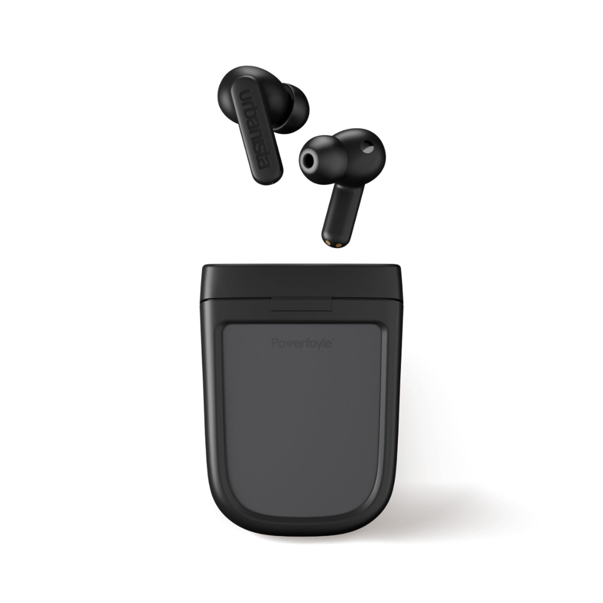 Urbanista Solar Powered Hybrid Active Noise Cancelling Wireless Earbuds - Bluetooth 5.2 Multipoint In-Ear Headphones with Self-Charging Case, 60H Playtime (Phoenix, Midnight Black) - Perfect for Commuting, Workouts & Travel