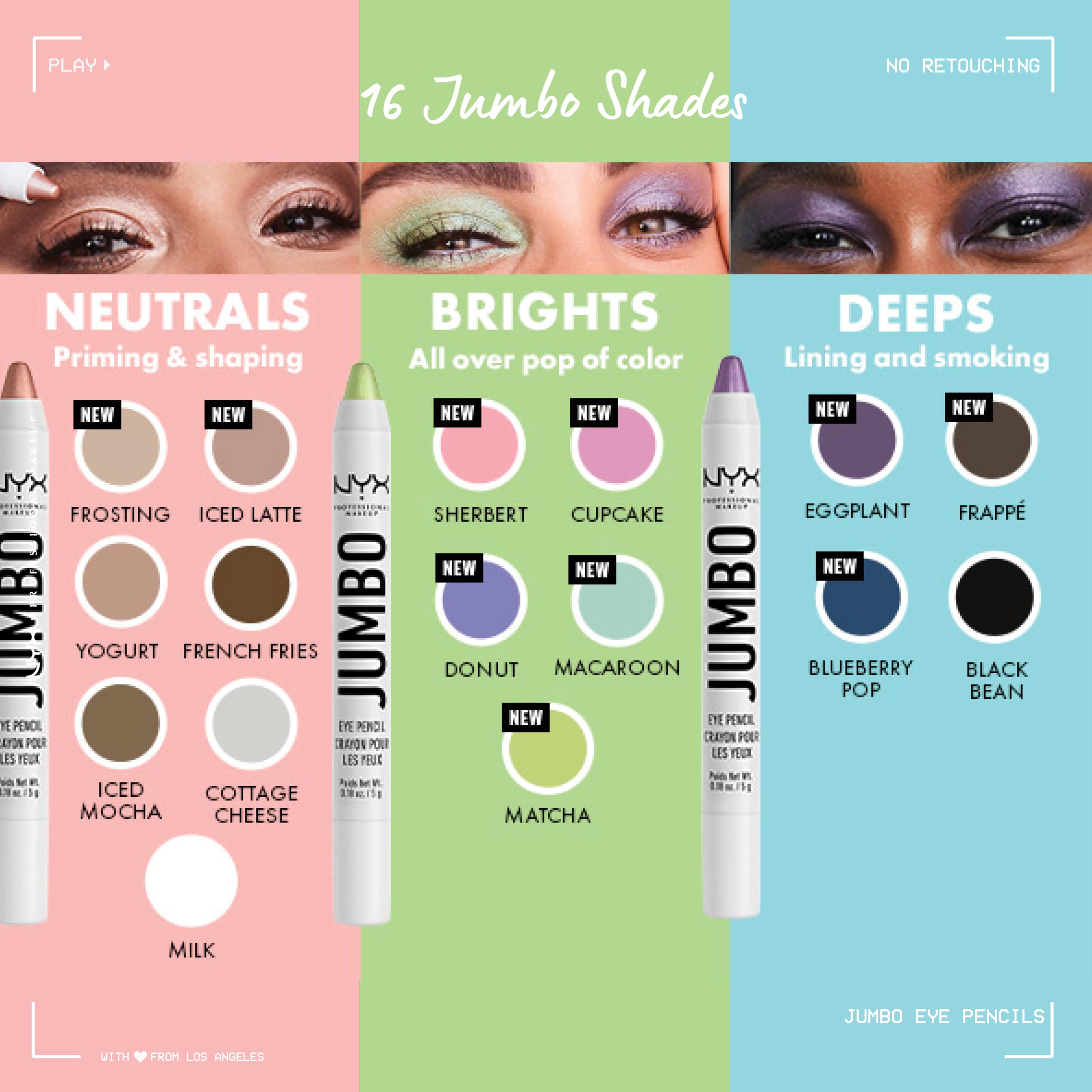 NYX PROFESSIONAL MAKEUP Jumbo Eye Pencil in Milk (White) - Blendable Eyeshadow Stick & Eyeliner for Smoky Eyes & Waterline | Creamy Long-Lasting Formula for Easy Application & All-Day Wear