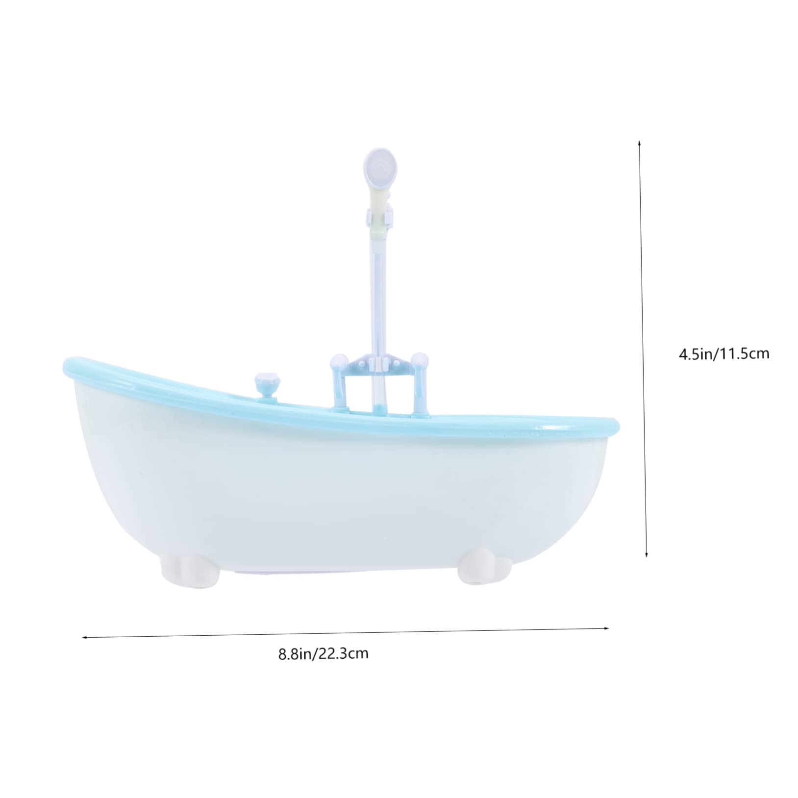 FAVOMOTO 4-Piece Mini Bathtub Toy Set - Sky Blue Plastic Bathing Doll Accessories for Kids, Baby Shower & Bath Time Fun - Perfect for Pretend Play and Bathroom Decor