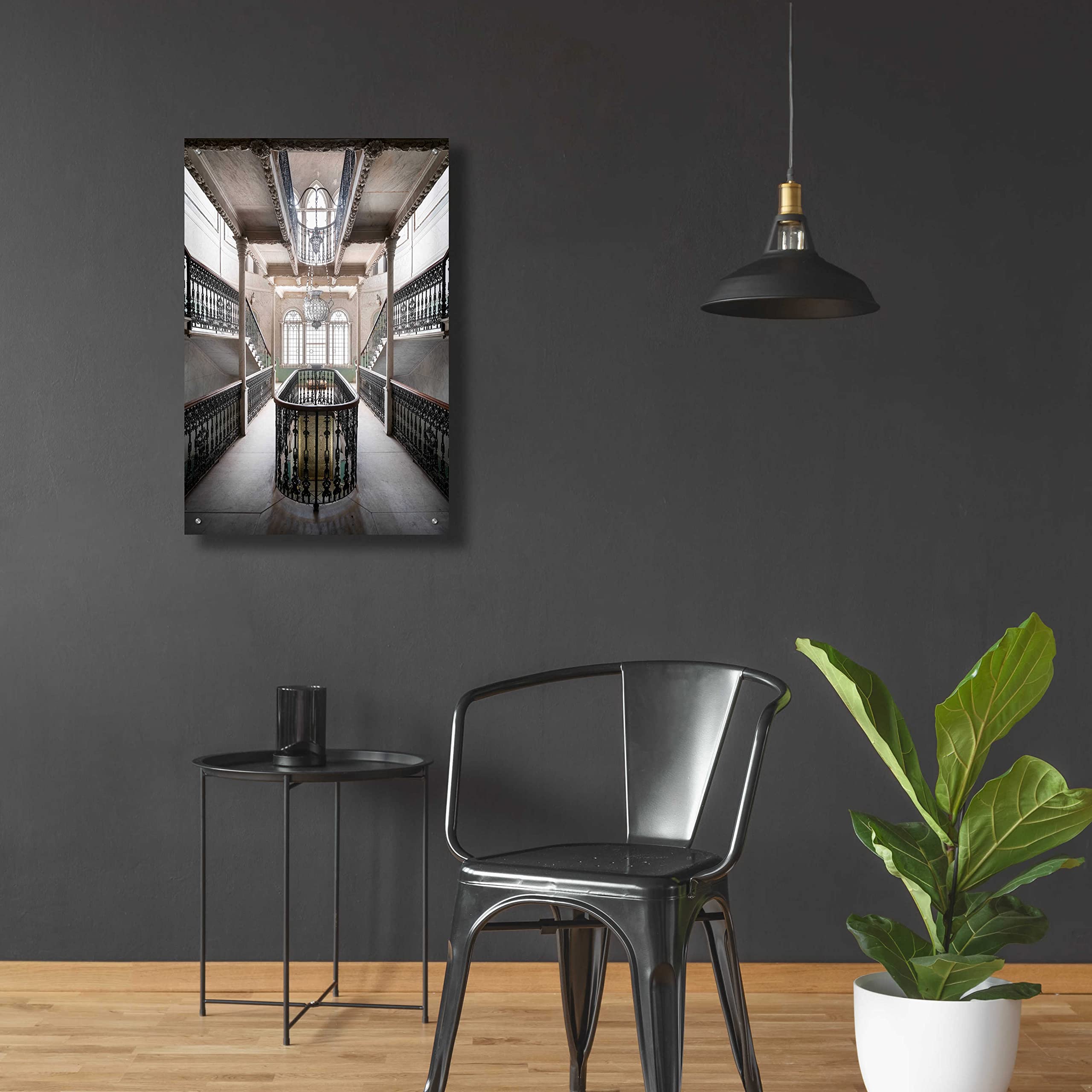 Roman Robroek 'Sursock Staircase' Acrylic Glass Wall Art Print - 24x36 Inches Modern Home Decor - Perfect for Living Room, Bedroom & Office Spaces