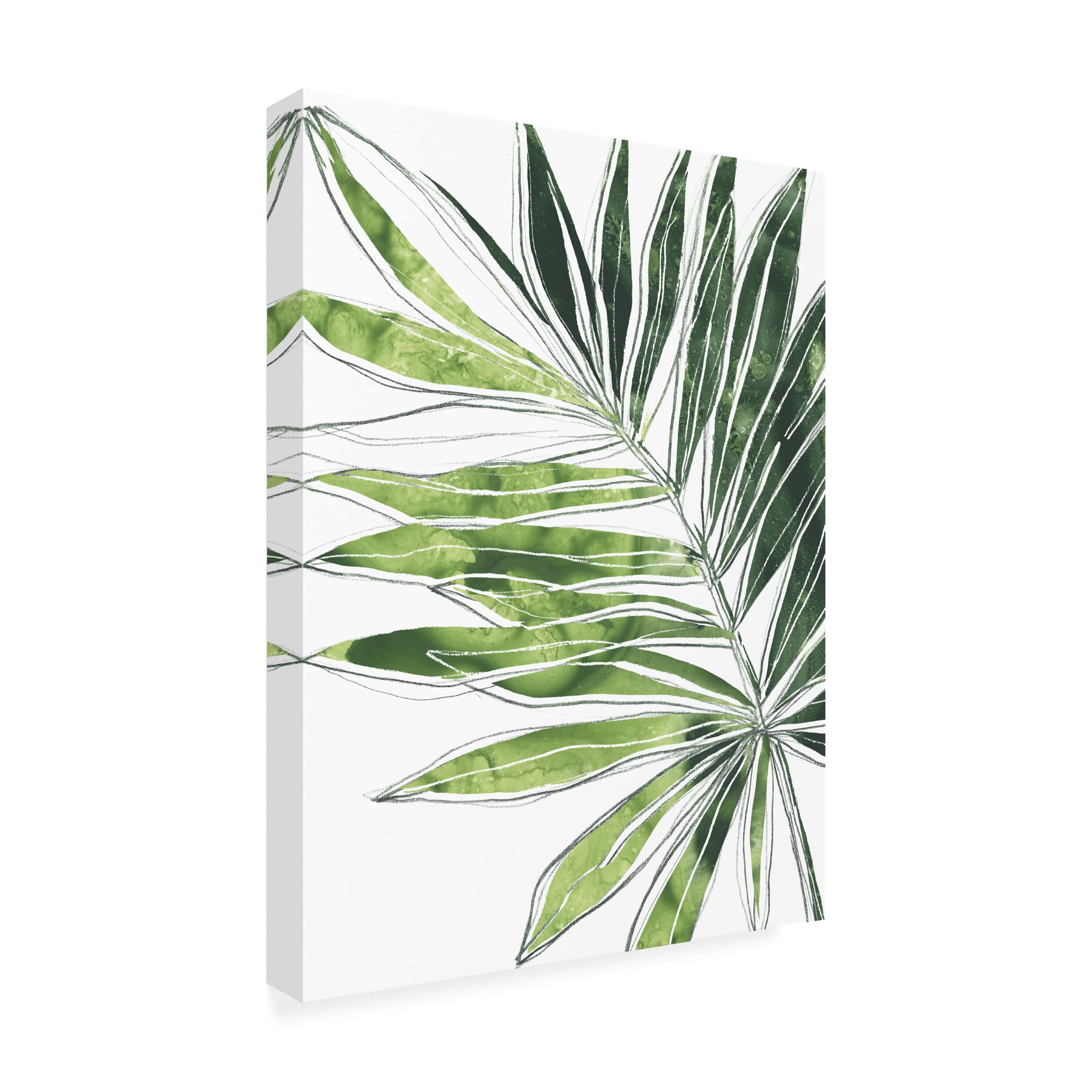 Expressive Palm IV Canvas Art Print by June Erica Vess - Tropical Beach Wall Decor for Living Room, Bedroom & Office - Modern Botanical Painting for Home & Office Decor