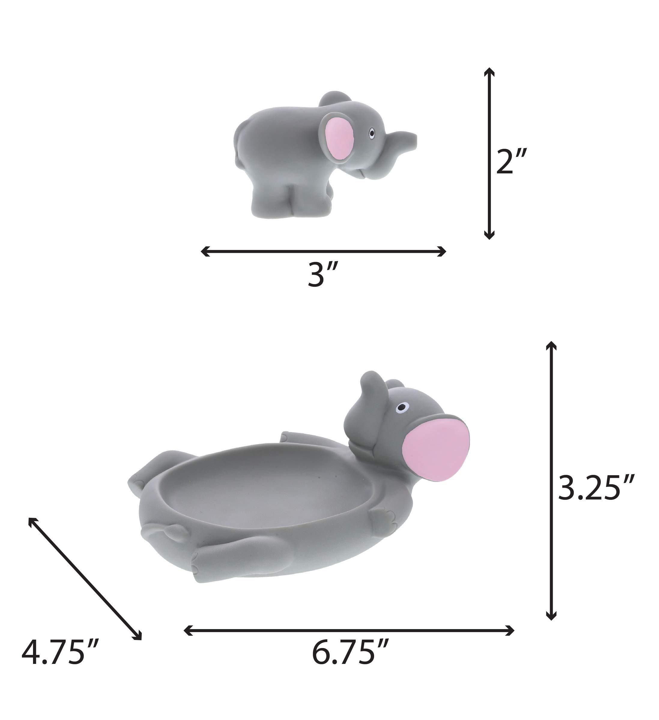 DolliBu Elephant Family Animal Bath Squirters - 4 Piece Rubber Bath Toy Set for Kids, Floating Water Squirt Toys for Bathtime & Pool Fun, Safe BPA-Free Bath Toys for Toddlers Boys & Girls (Gray Elephant) - Perfect for Sensory Play, Bath Time Learning & Outdoor Water Activities
