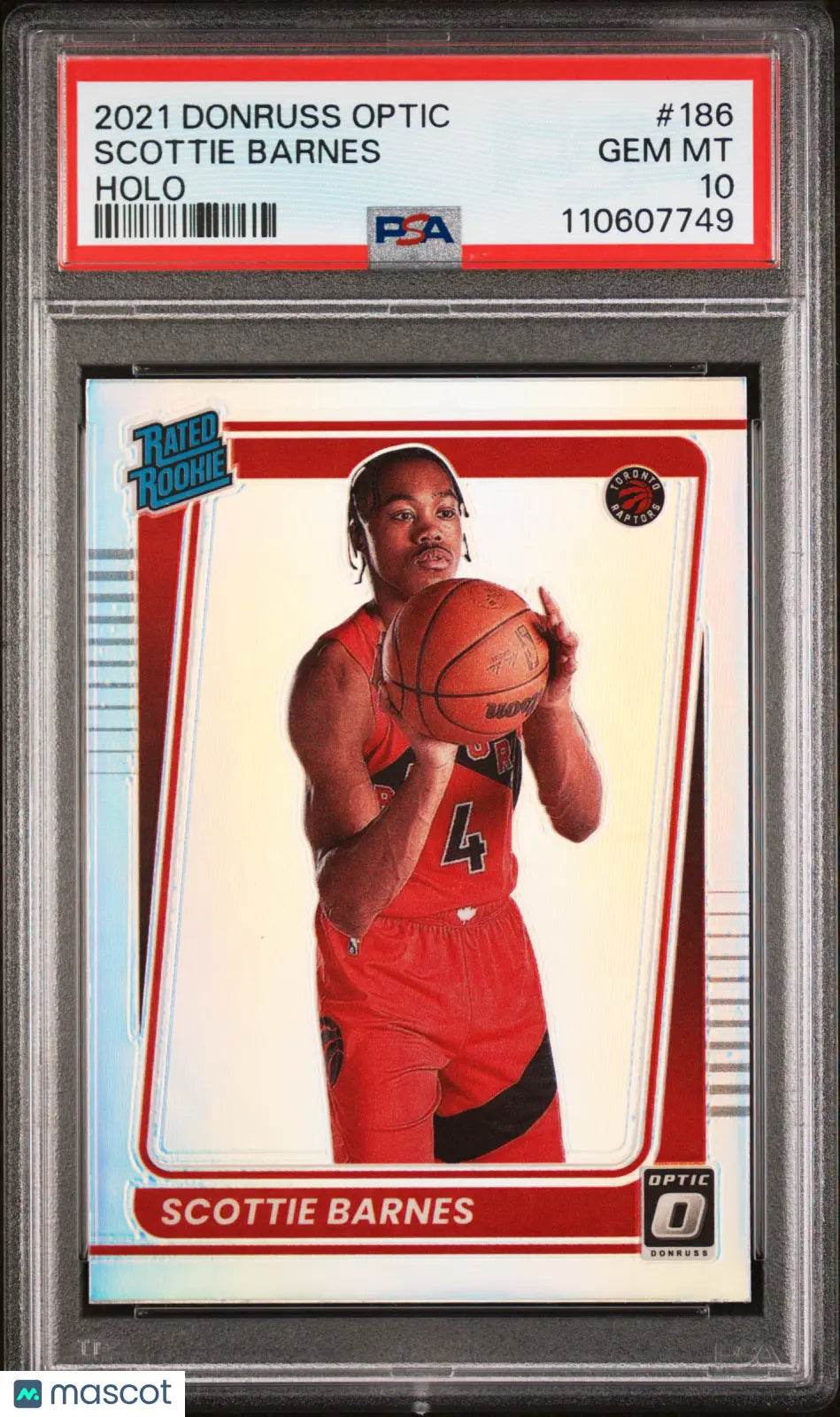 2021 Panini Donruss Optic Basketball Scottie Barnes Rated Rookie Holo PSA 10 Gem Mint - Rare NBA Trading Card for Collectors & Investors - Perfect for Display, Trading, and Portfolio Diversification