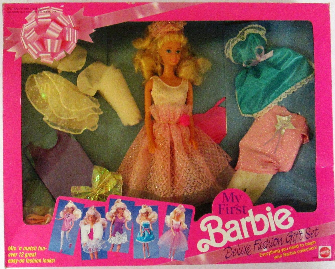 Barbie My First Deluxe Fashion Gift Set #2483 (1991) - Vintage Collectible Doll & Outfits for Kids | Perfect for Playtime, Birthday Gifts & Barbie Collections