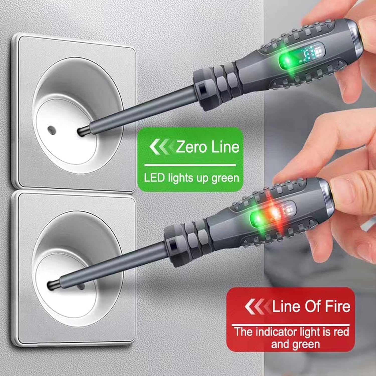 2-in-1 High Torque Magnetic Screwdriver & Voltage Tester - Alloy Electric Pen with Dual LED Lights for Home Electrical Repairs, DIY Projects & Professional Electricians