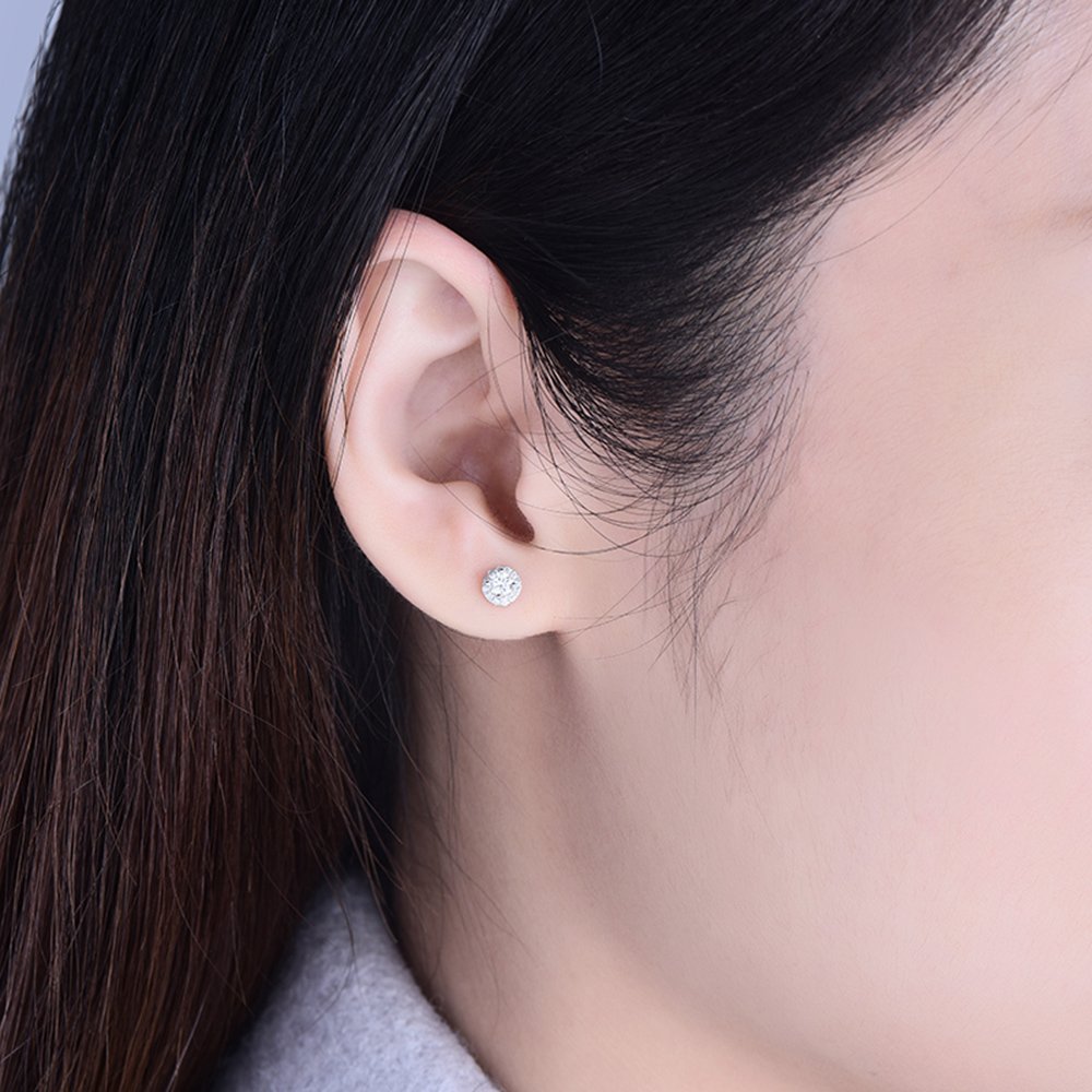 14K Rose & White Gold Natural Tourmaline Tsavorite Yellow Sapphire Ruby Diamond Stud Earrings for Women | Engagement, Wedding, Anniversary & Everyday Elegant Jewelry Gift