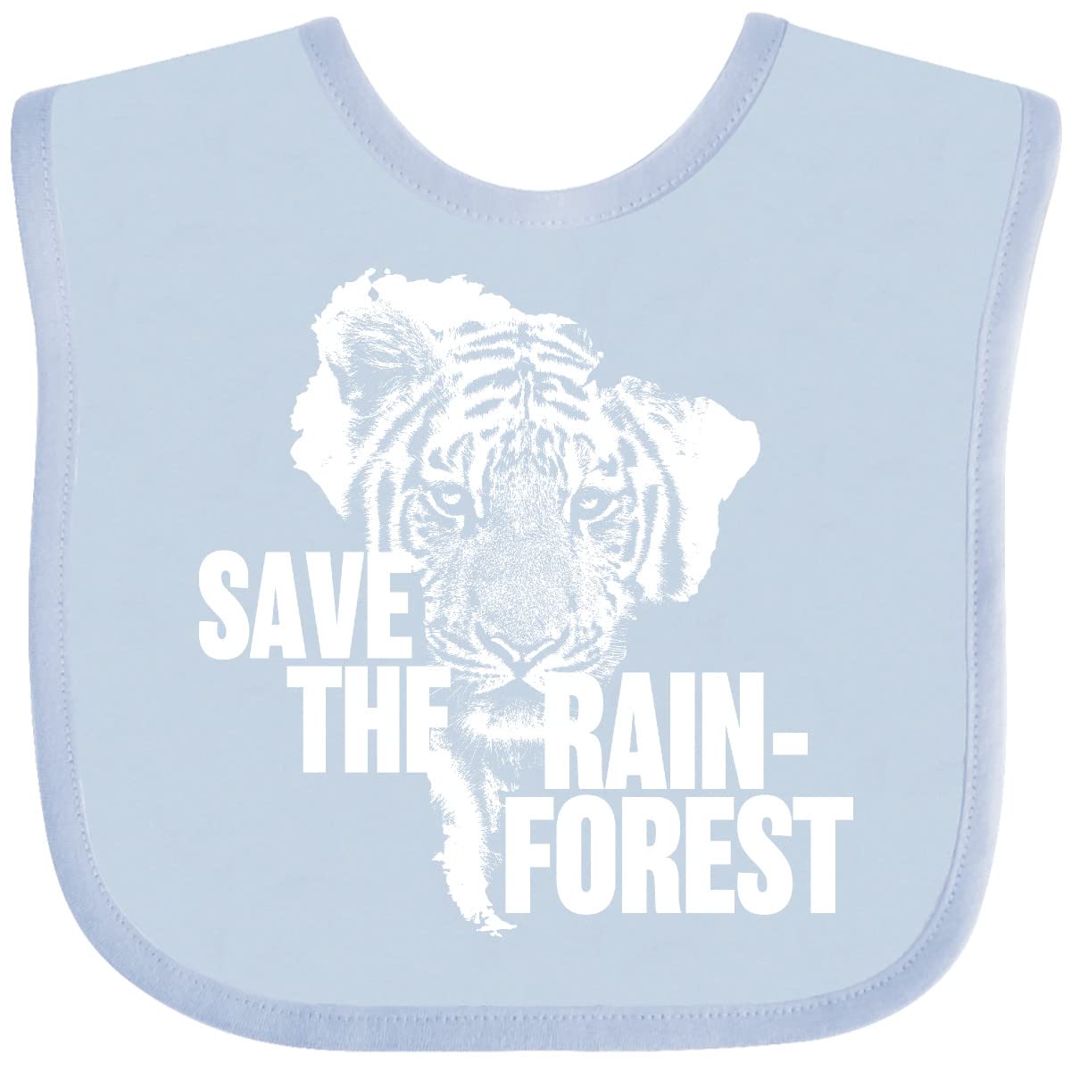 Save the Rainforest Tiger with South America Silhouette Baby Bib - Cute & Eco-Friendly Feeding Bib for Infants - Perfect for Mealtime, Daycare & Photo Shoots