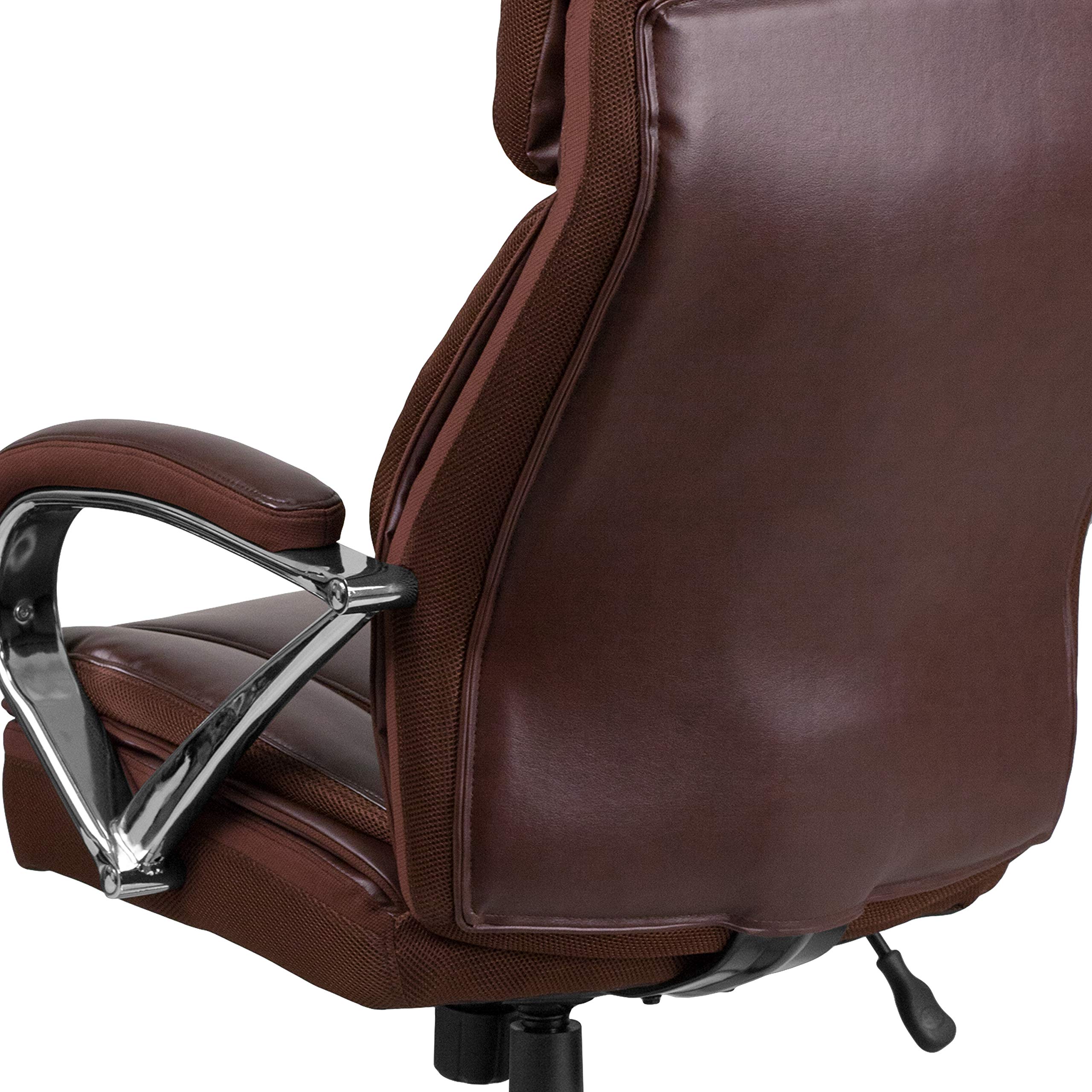 500 lb. Capacity Big & Tall Brown LeatherSoft Ergonomic Office Chair with Extra Wide Seat - Heavy Duty Executive Desk Chair for Large Men & Plus Size Adults - Perfect for Home Office, Gaming & Workspace